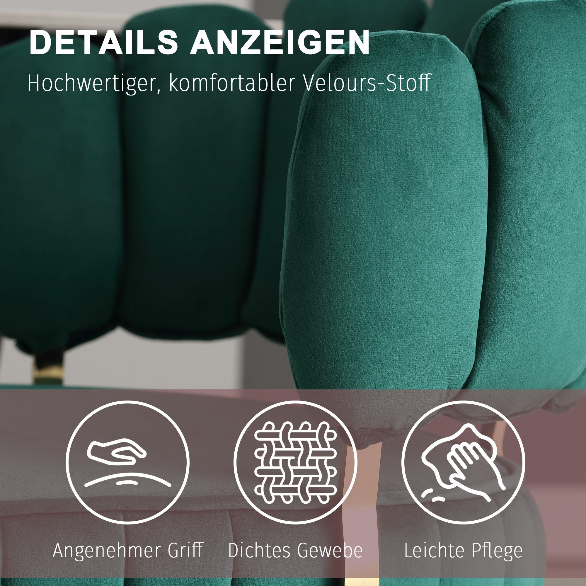 OKWISH Loungesessel Polstersessel Lehnsessel Armlehnensessel Freizeitsessel Einzelsessel (Akzentstuhl, Freizeitsessel mit goldenen Füßen)