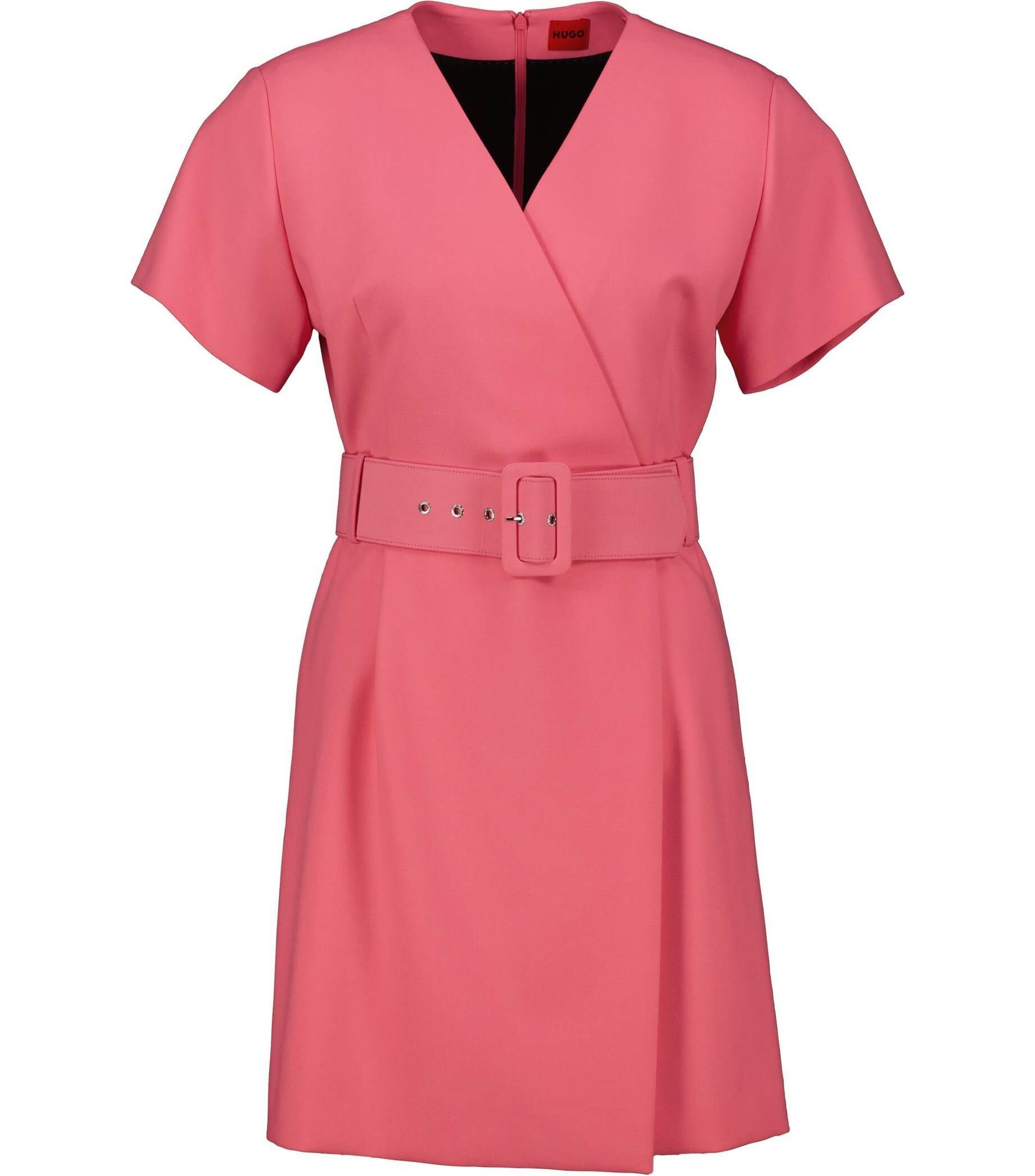 HUGO Etuikleid Damen Kleid KABUSAS Kurzarm (1-tlg) pink (71)