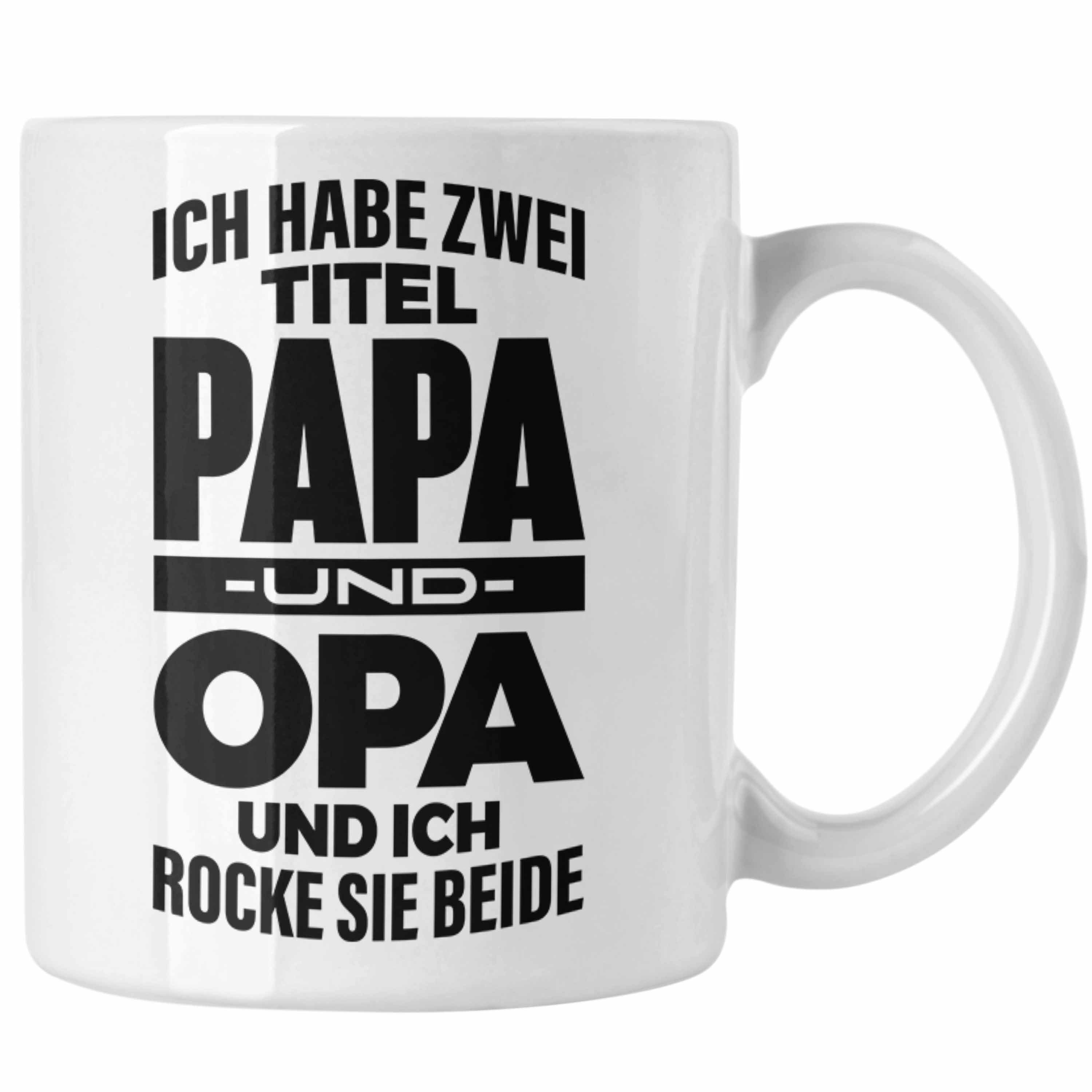 Trendation Tasse Trendation - Papa und Opa Tasse Geschenk für Opa Weihnachten Geburtstag Lustige Tasse Bester Opa Weiss