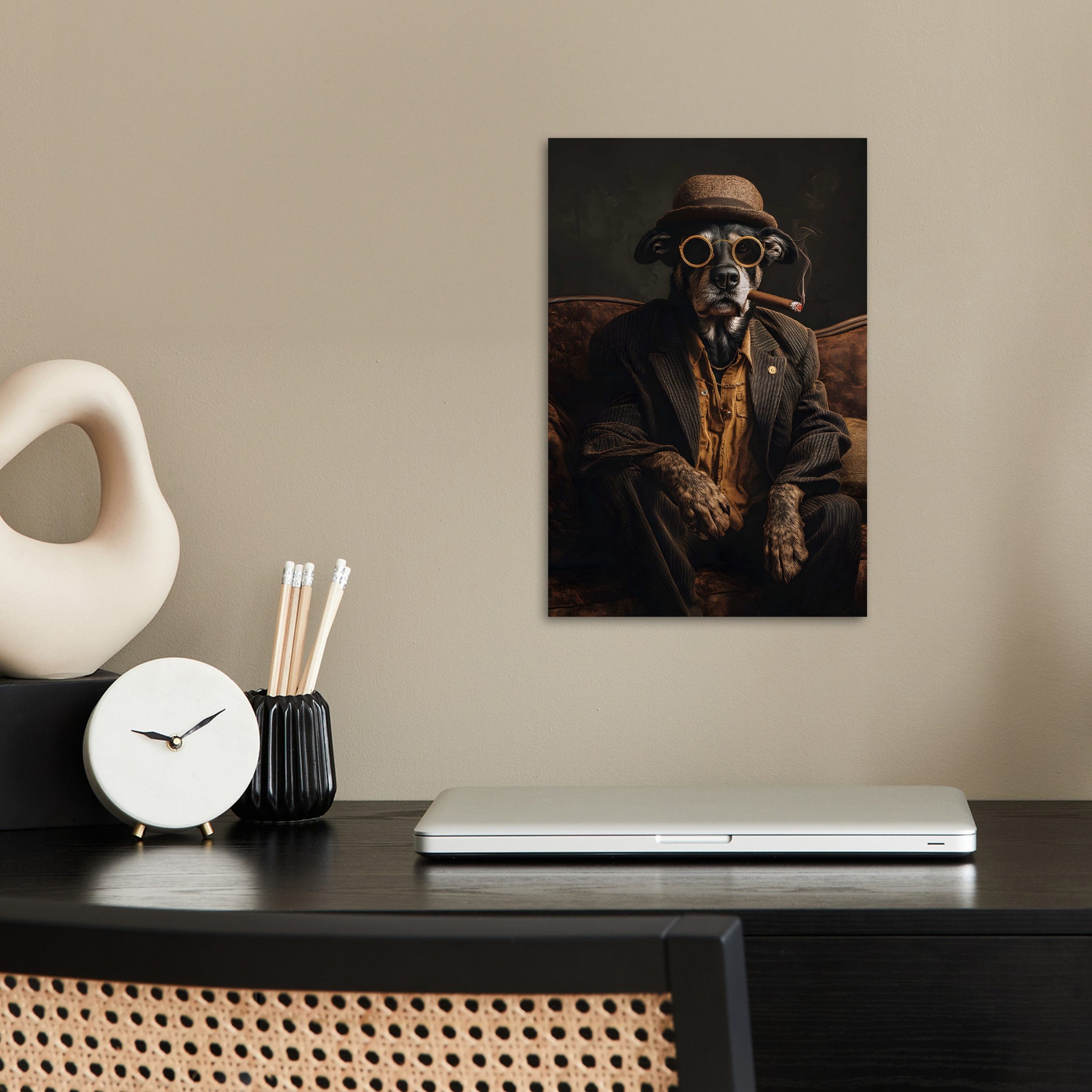 MuchoWow Poster Hund - Zigarre - günstig online kaufen