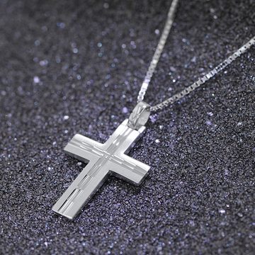 trendor Kette mit Anhänger Kreuz mit für Männer 925 Silber 60 cm