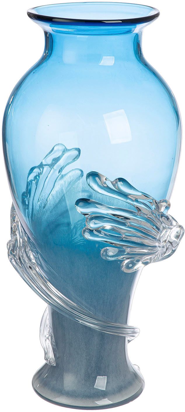 Casablanca by Gilde Tischvase Vase Wave blau (1 St)