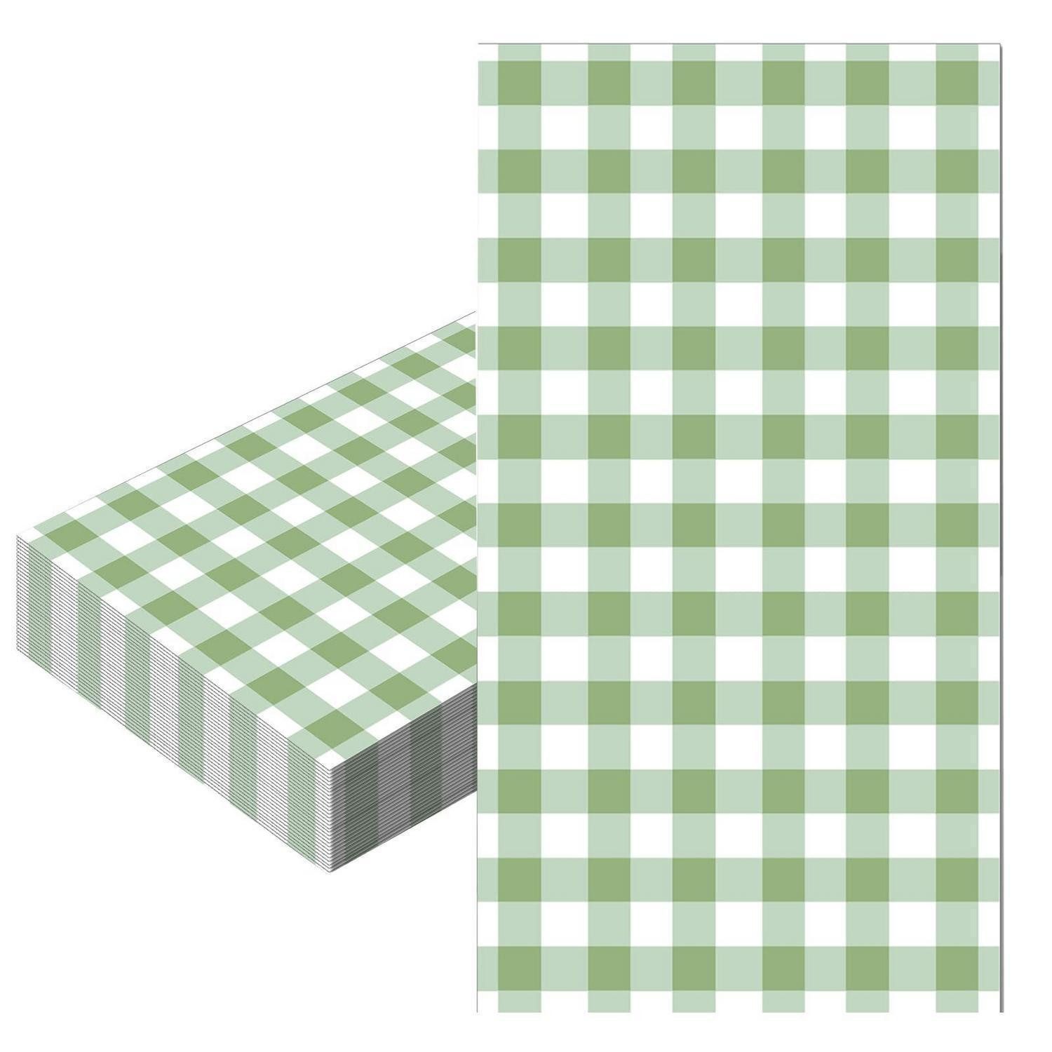 LuxusKollektion Papierserviette Servietten Papier Salbei Gitter 40x33cm 20 Stk, (20 St)