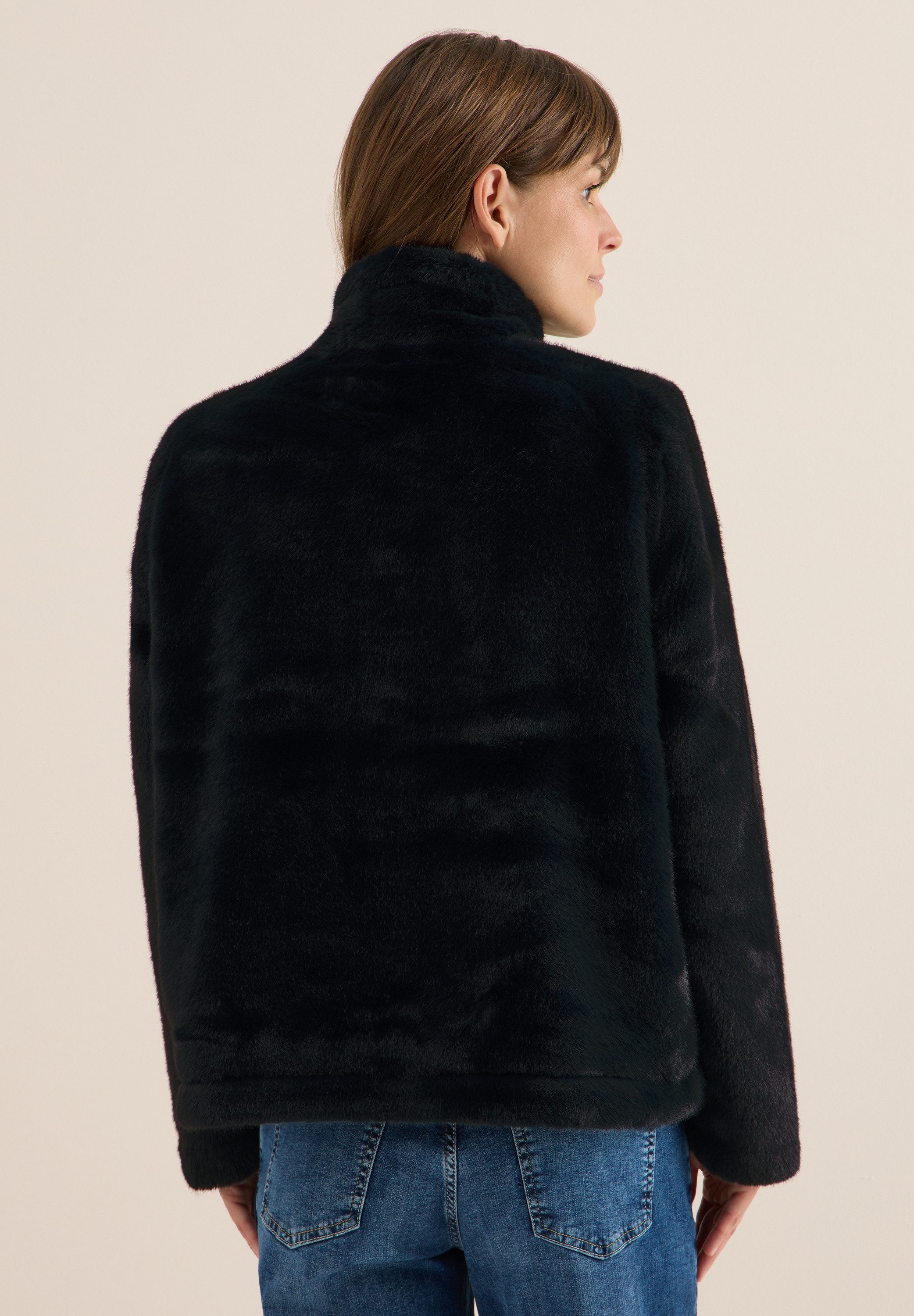 CECIL Fellimitatjacke mit Stehkragen