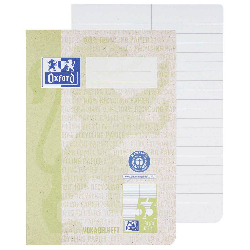 OXFORD Vokabelheft 1 Vokabelheft mit 2-Spalten Lin. 53 (liniert) RC A5 ohne Rand