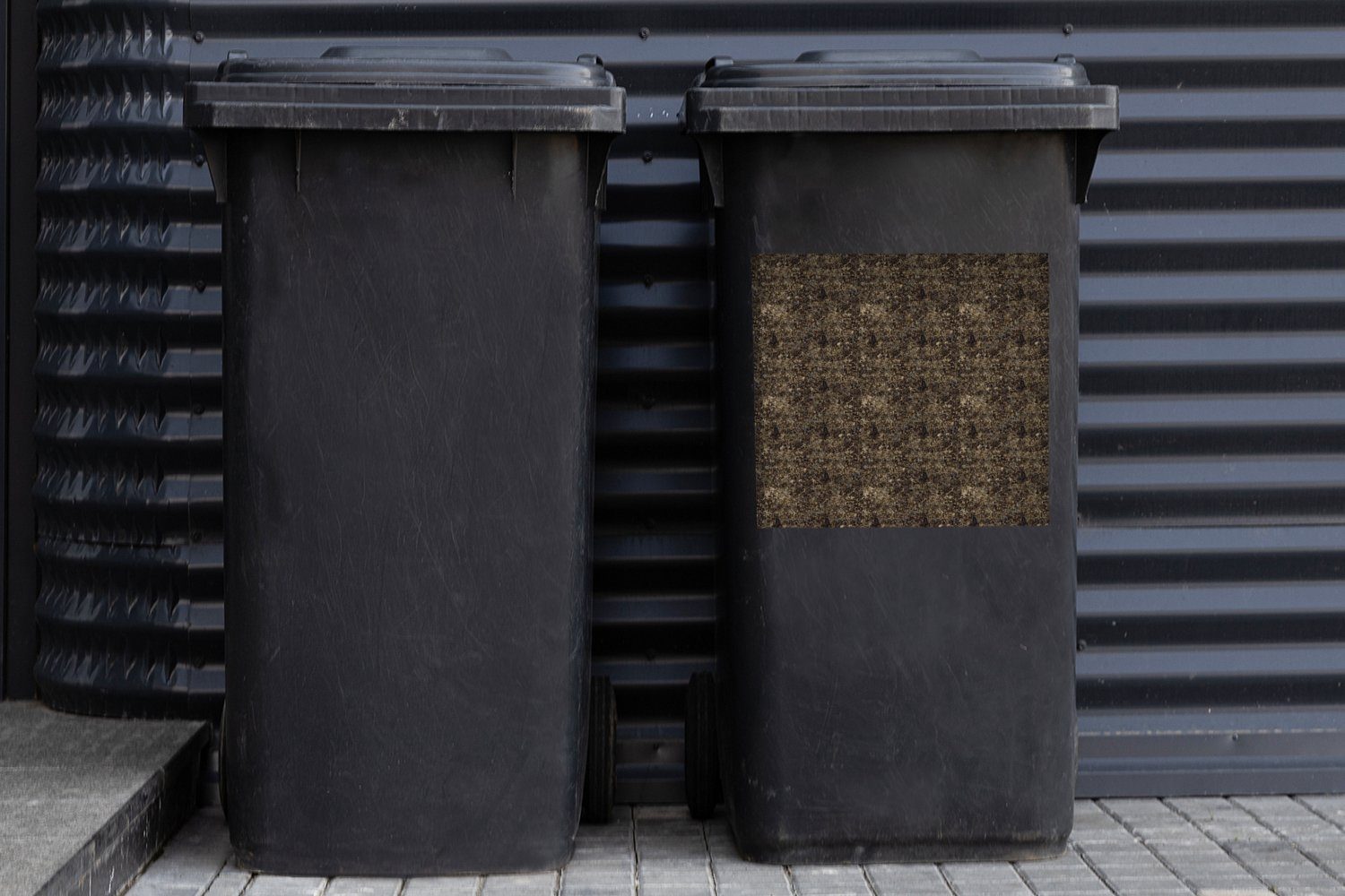 MuchoWow Wandsticker Textur - Granit Sticker, Muster Mülltonne, - (1 Mülleimer-aufkleber, Abfalbehälter St), Container
