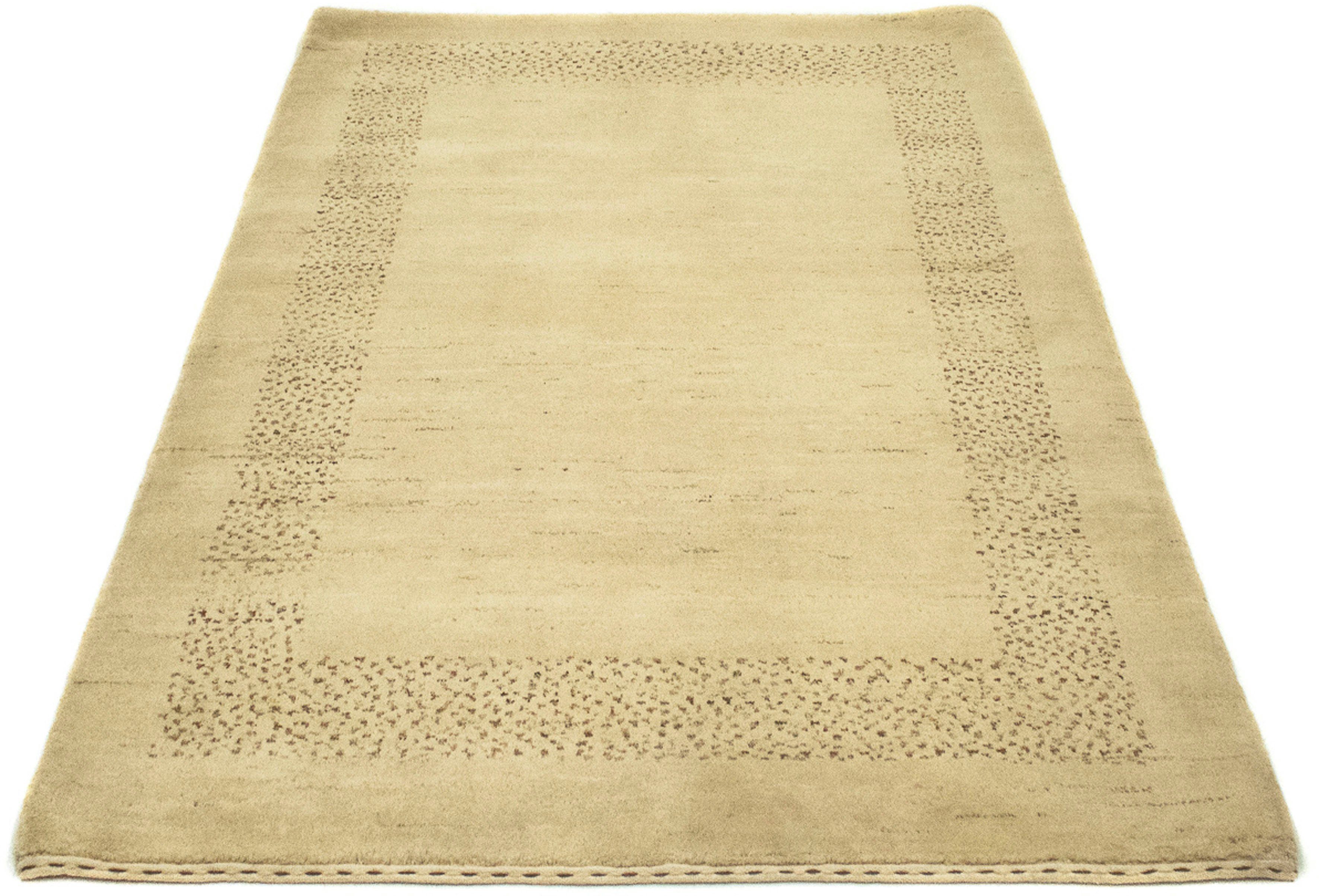 Wollteppich Gabbeh - x Zertifikat - Handgeknüpft, 99 - Indus 18 Höhe: Einzelstück beige, morgenland, 158 cm rechteckig, mit Wohnzimmer, mm,