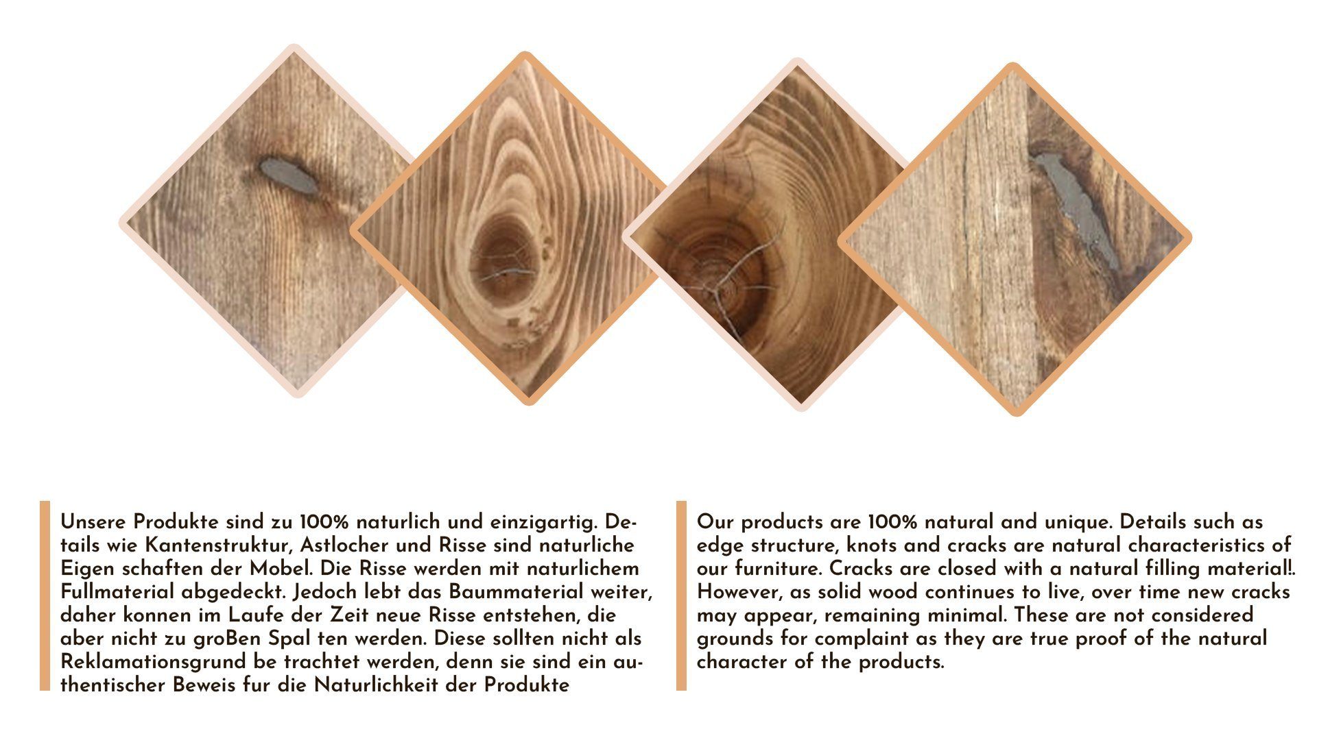Massivholz Pine - Esstisch Series Gozos Handgefertigt 80 Esstisch Massivholz cm), Scots x aus Baumstamm (140 Nussbaumfarbe