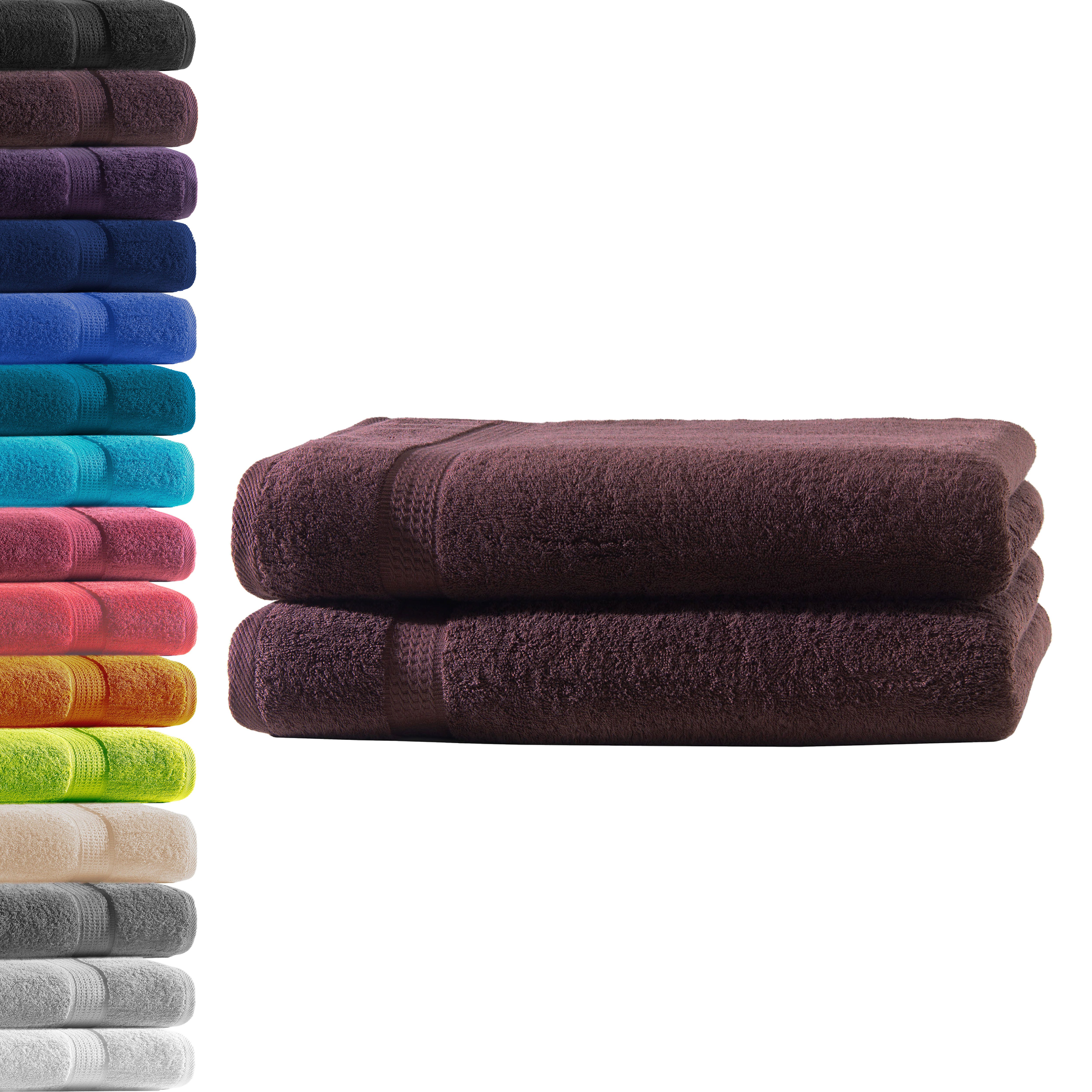 Hometex Premium Textiles Handtuch in Premium Qualität 500 g/m², Feinster Frottier-Stoff 100% Baumwolle, 2x Duschtuch, weich, saugfähig, extra schwer & flauschig