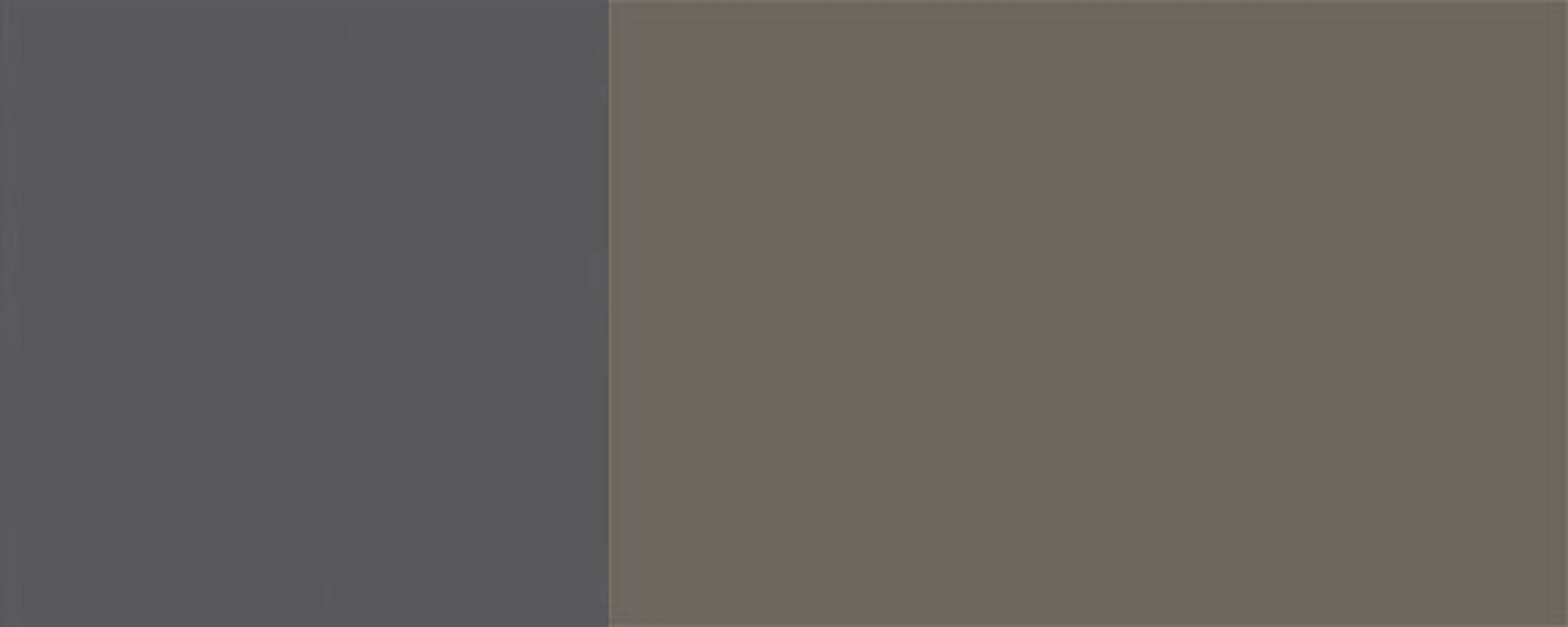 qurazgrau (Napoli) Korpusfarbe 1-türig RAL wählbar mit Front- grifflos Hochglanz Napoli & Klapphängeschrank Feldmann-Wohnen Glaseinsatz 80cm 7039