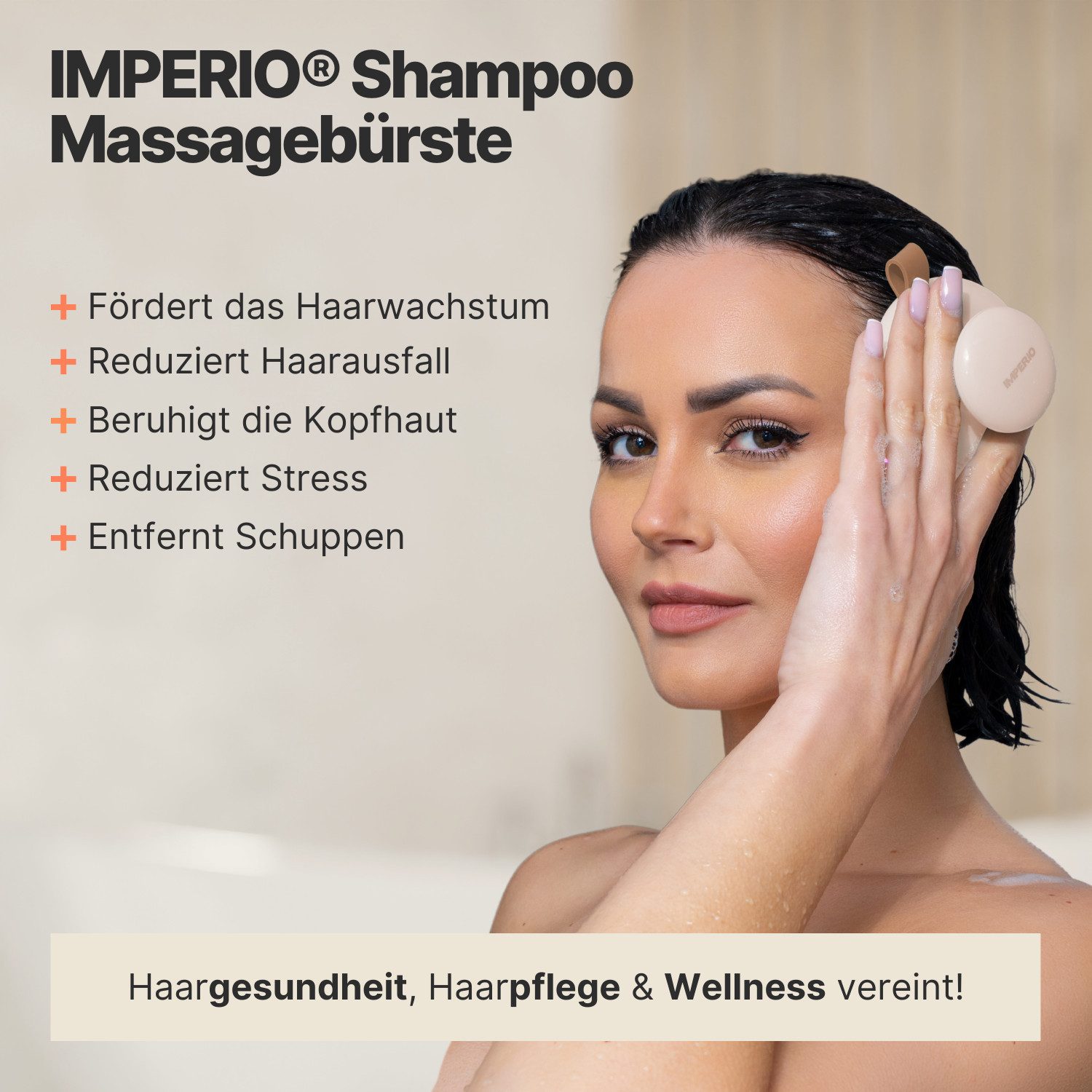 IMPERIO Haarbürste Shampoo-Massagebürste für Tiefenreinigung und mehr Haarwachstum