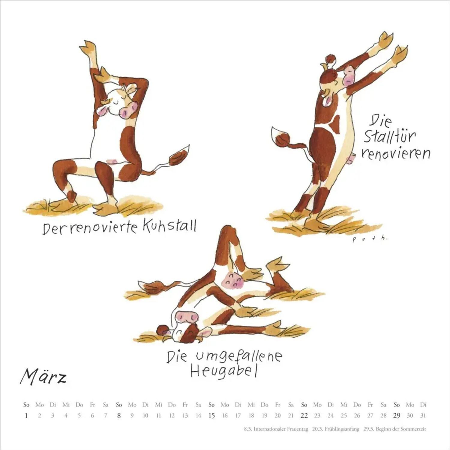 DUMONT Wandkalender DUMONT - Mit den Yoga-Kühen durchs Jahr 2026 - Wandkalender -...