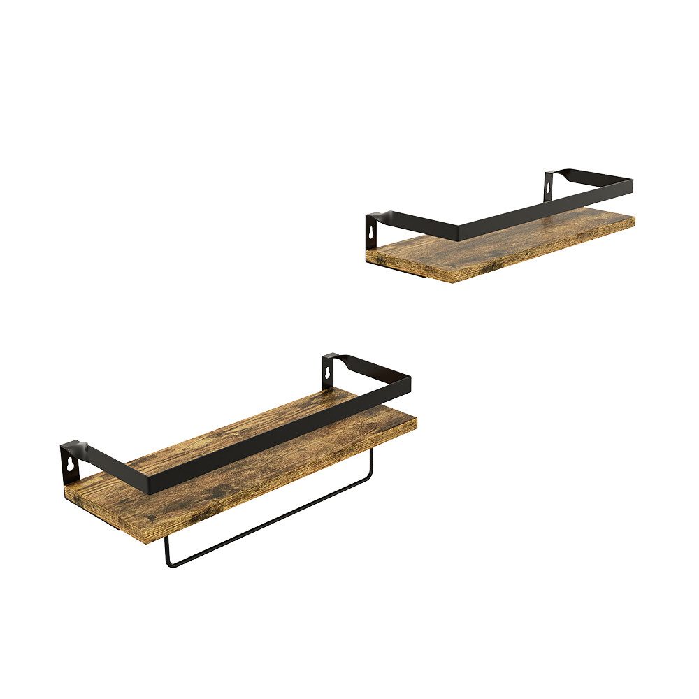 Bücherregal Fyrk, Eiche rustikal, 43 x 13 cm 2er Set