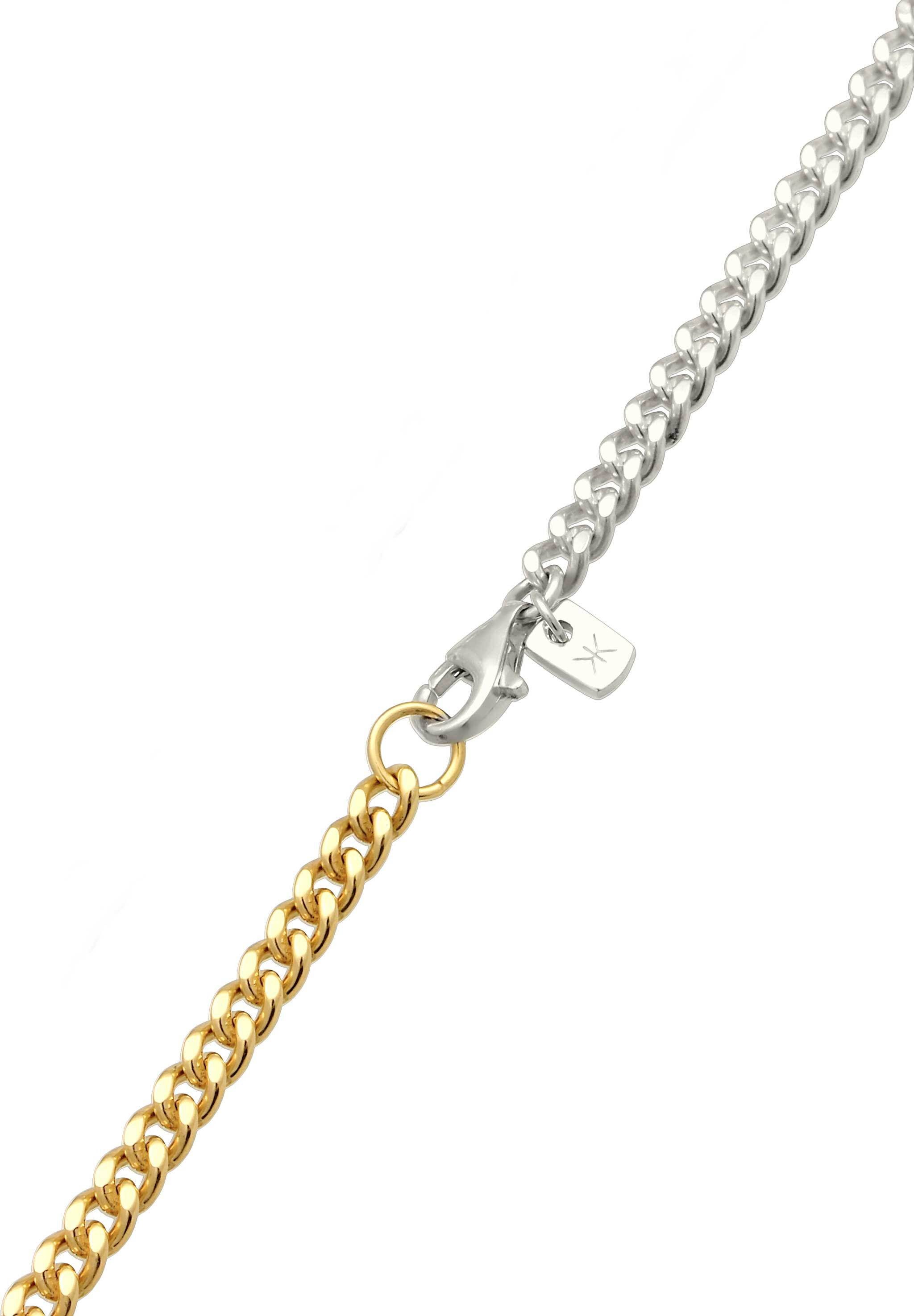 Kuzzoi Silberkette Panzerkette Bicolor 925 Sterling Silber