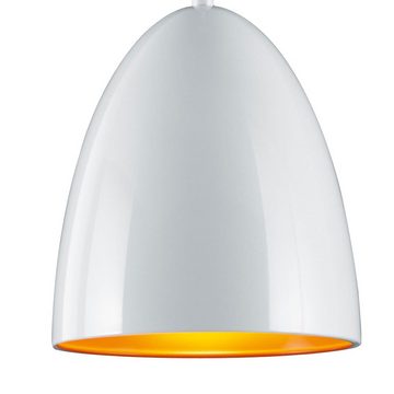 TRIO Leuchten LED Pendelleuchte, LED-Leuchtmittel fest verbaut, Warmweiß, Pendellampe Pendelleuchte Hängelampe Metall weiß orange LED