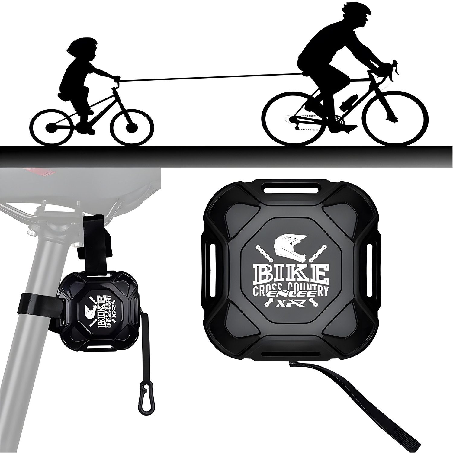 Refined Living Fahrradleine Fahrrad Abschleppseil Kinder Elastisches 2.5M Fahrrad Traktionsseil, (Fahrrad Schleppseil Einziehbar für Kinder/Erwachsene Fahrradzubehör, 1-tlg., Zuglast Bis 100kg, Sicheres und Schnelles An- und Abkoppeln), Fahrradleine passend für alle Lenker, für Kinder MTB Bike