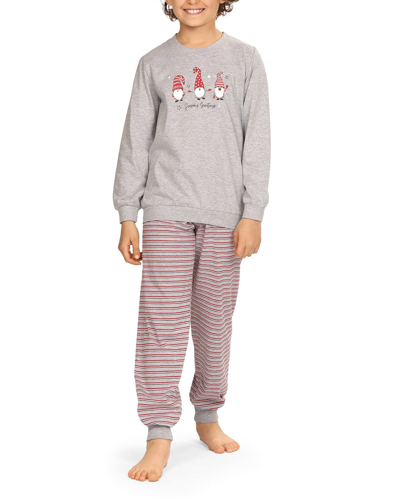 comtessa Schlafanzug Comte Baumwolle Schlafanzug 2-teilig) Pyjama Bündchen Jungen (Set, tlg., 2 Unisex Kids Mädchen Gnome