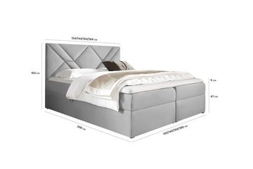 99rooms Boxspringbett Umbro (Schlafzimmerbett, Bett), mit Bonellfederkern Matratze, Topper, Bettkasten, Kopfteil gepolstert