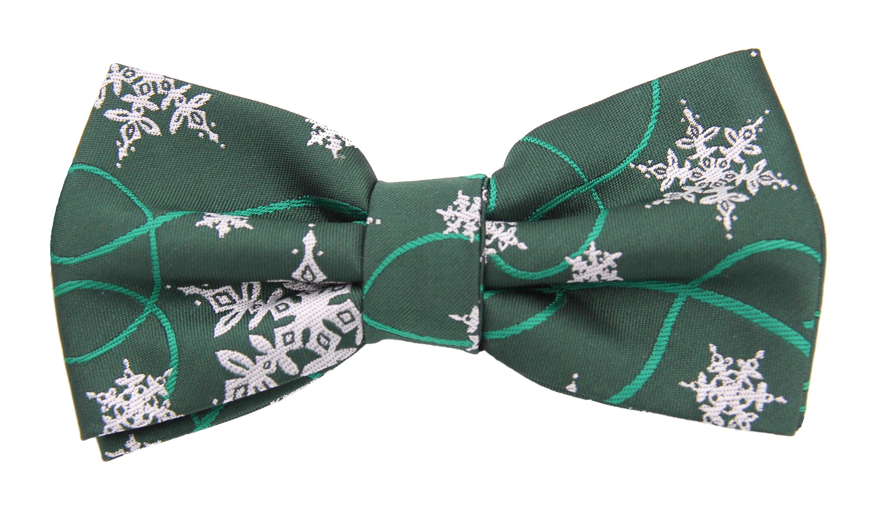 Fabio Farini Fliege Herren Weihnachts Fliegen - Männer Querbinder als Geschenkidee (Weihnachtsmotiv) Vorgebunden, Schneeflocke