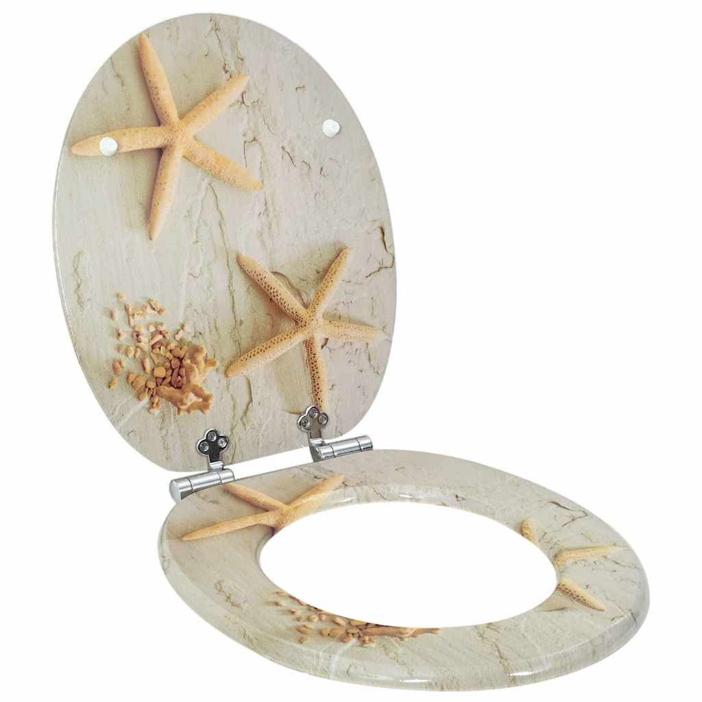 vidaXL WC-Sitz Soft-Close Toilettensitz Gelb und Weiß 44 x 38 cm MDF-Platte (1-St)