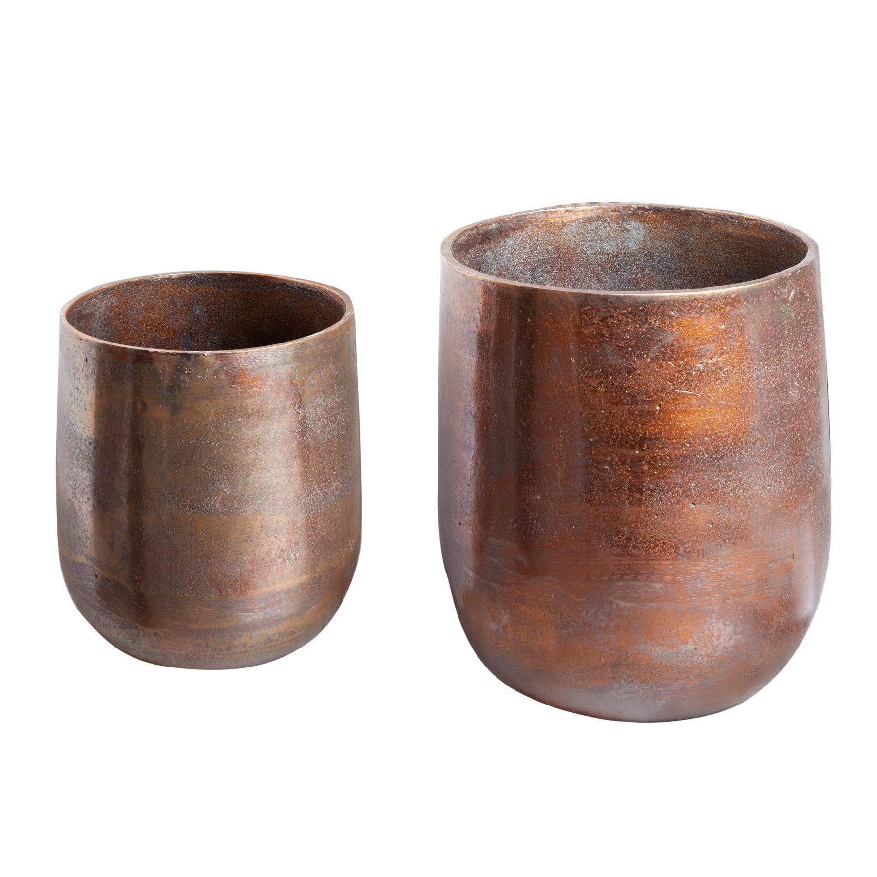 riess-ambiente Übertopf FLOWERS L 25cm kupfer geflammt (Set, 2 St), Metall günstig online kaufen