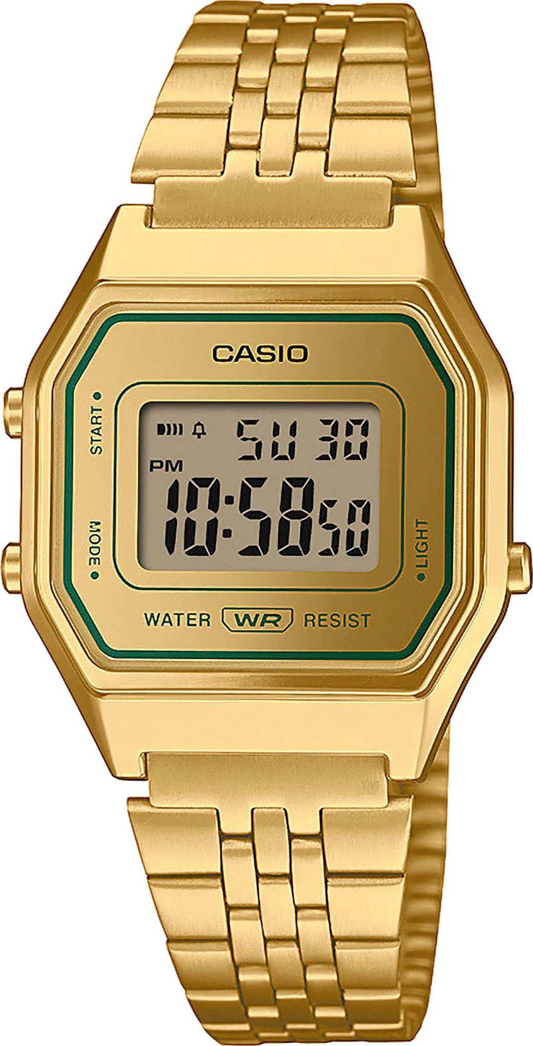 CASIO VINTAGE Chronograph LA680WEGV-9AEF, Quarzuhr, Armbanduhr, Damenuhr, Digitaluhr, Edelstahlarmband