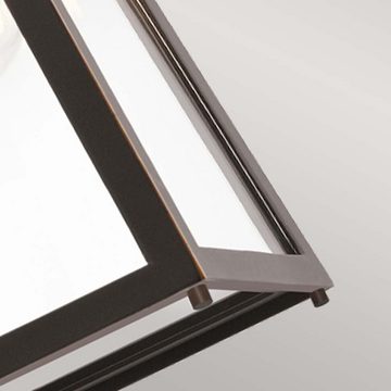 etc-shop Außen-Wandleuchte, Wandlampe Außenleuchte Wandleuchte Aluminium Glas Bronze H 29 cm