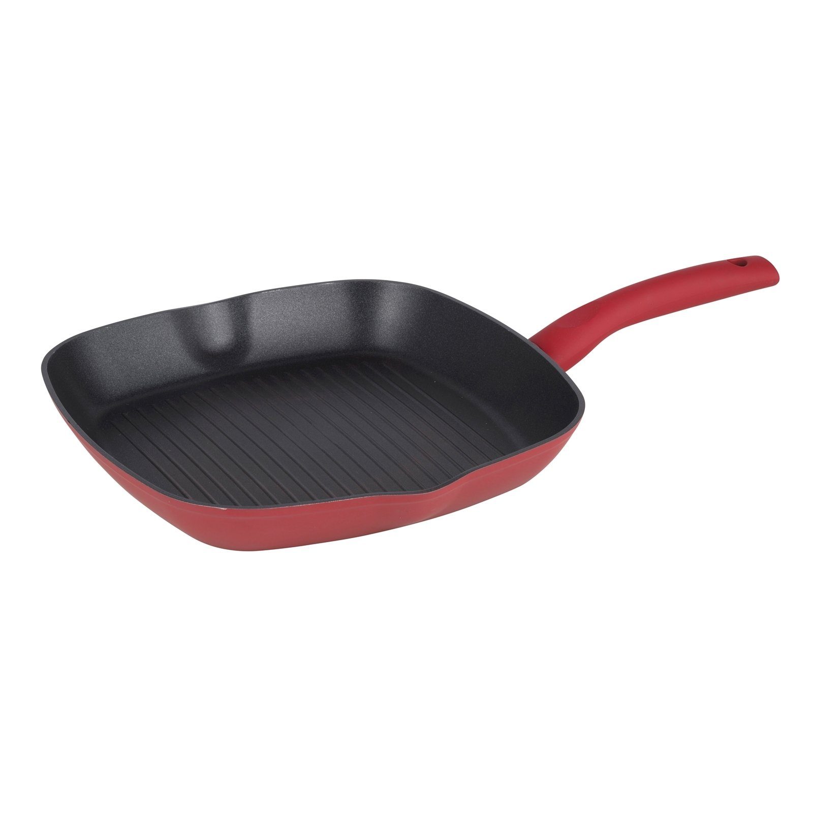 Michelino Grillpfanne Grillpfanne 28cm Quadratisch Nora, Aluminium (Stück, 1-tlg), perfekte Hitzeverteilung Rot