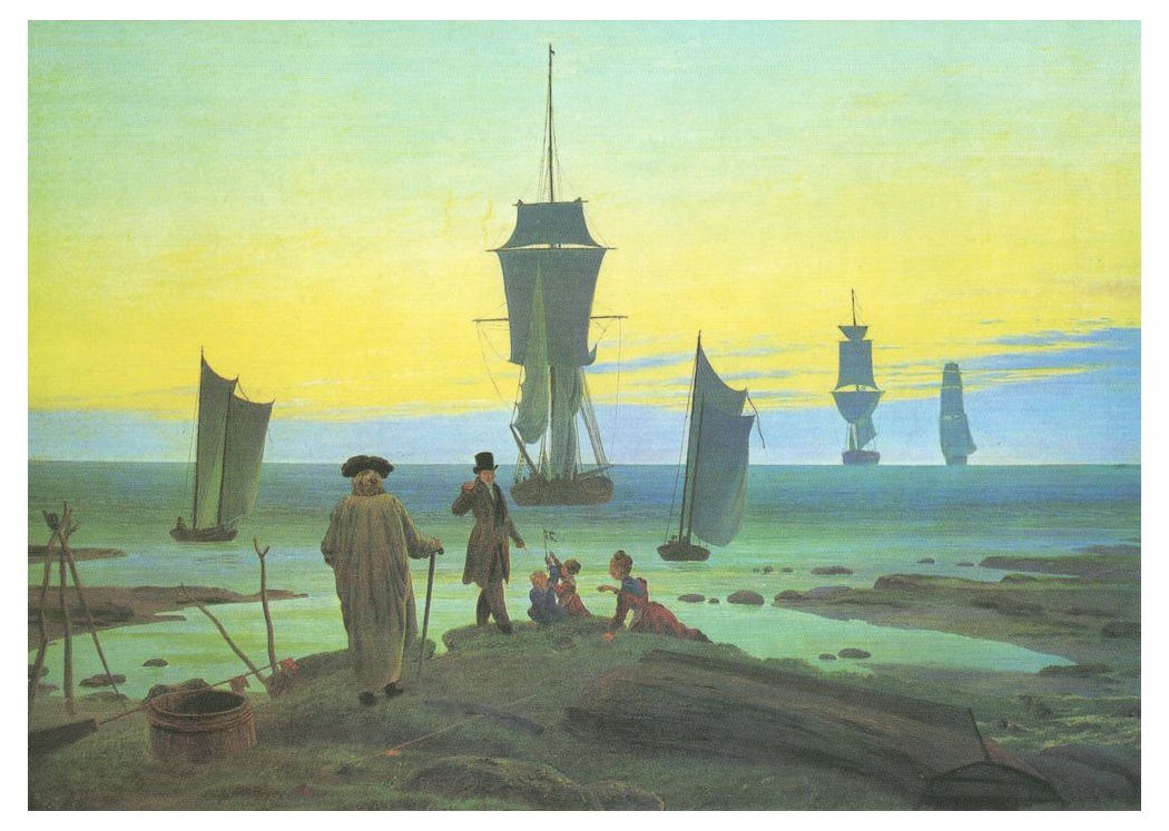 Postkarte Kunstkarte Caspar David Friedrich "Die Lebensstufen"
