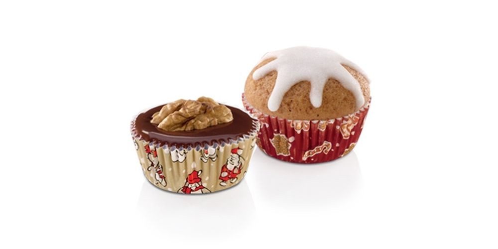 Tescoma Muffinform Mini-Papierbackförmchen DELÍCIA ø 4 cm, 100 St., Weihnachtsmotive