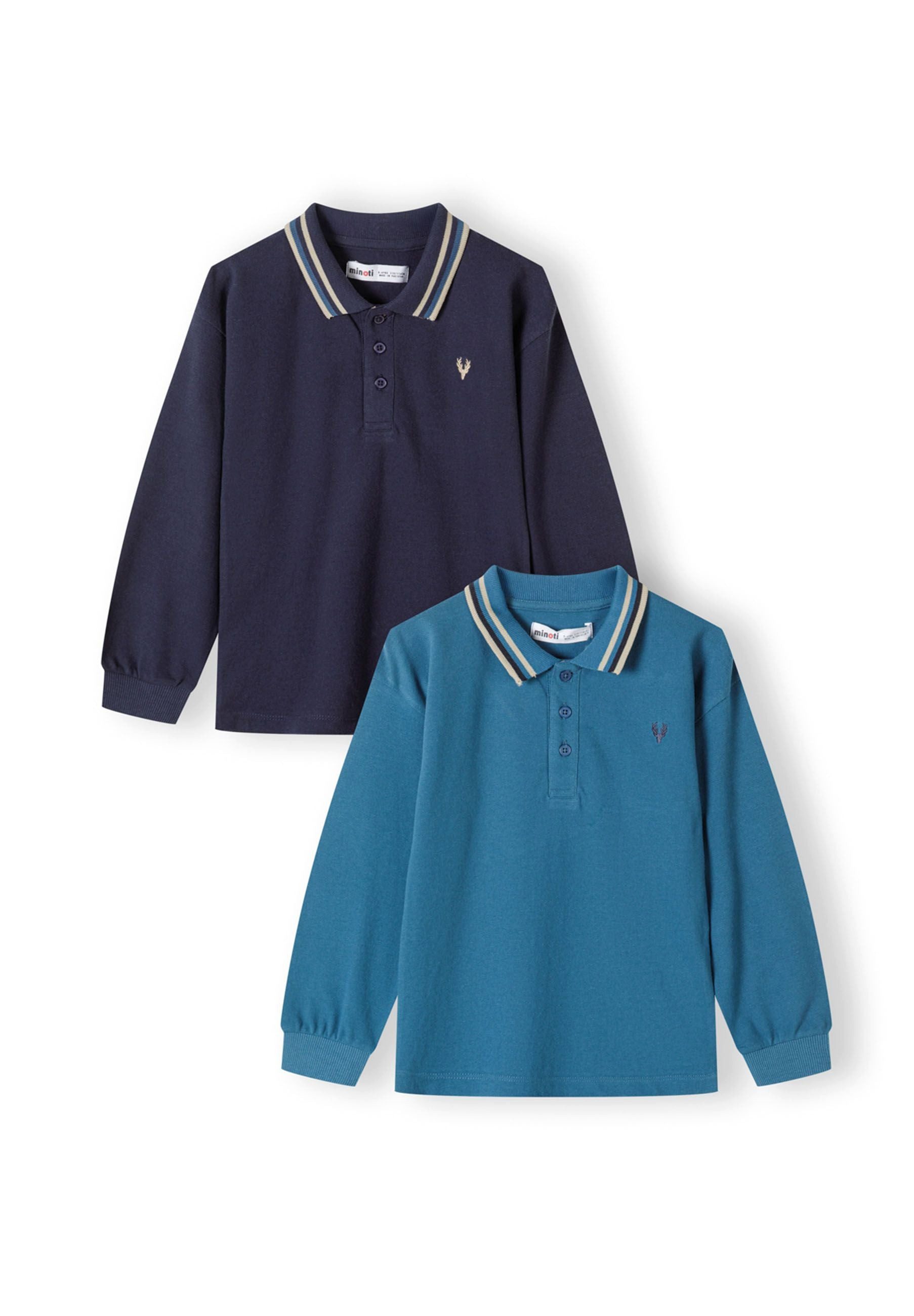 MINOTI Langarm-Poloshirt für Jungen im 2er-Pack (Packung, 2-tlg., 2er-Pack) mit Stickerei
