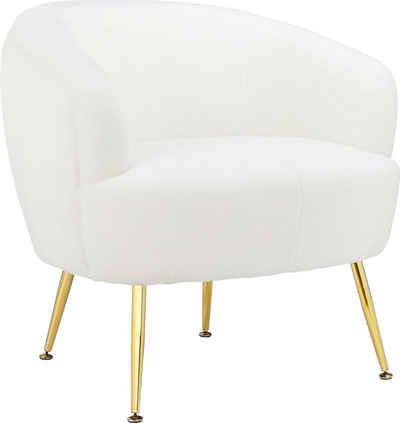 loft24 Loungesessel Scavo, Upholstered armchair with gold color