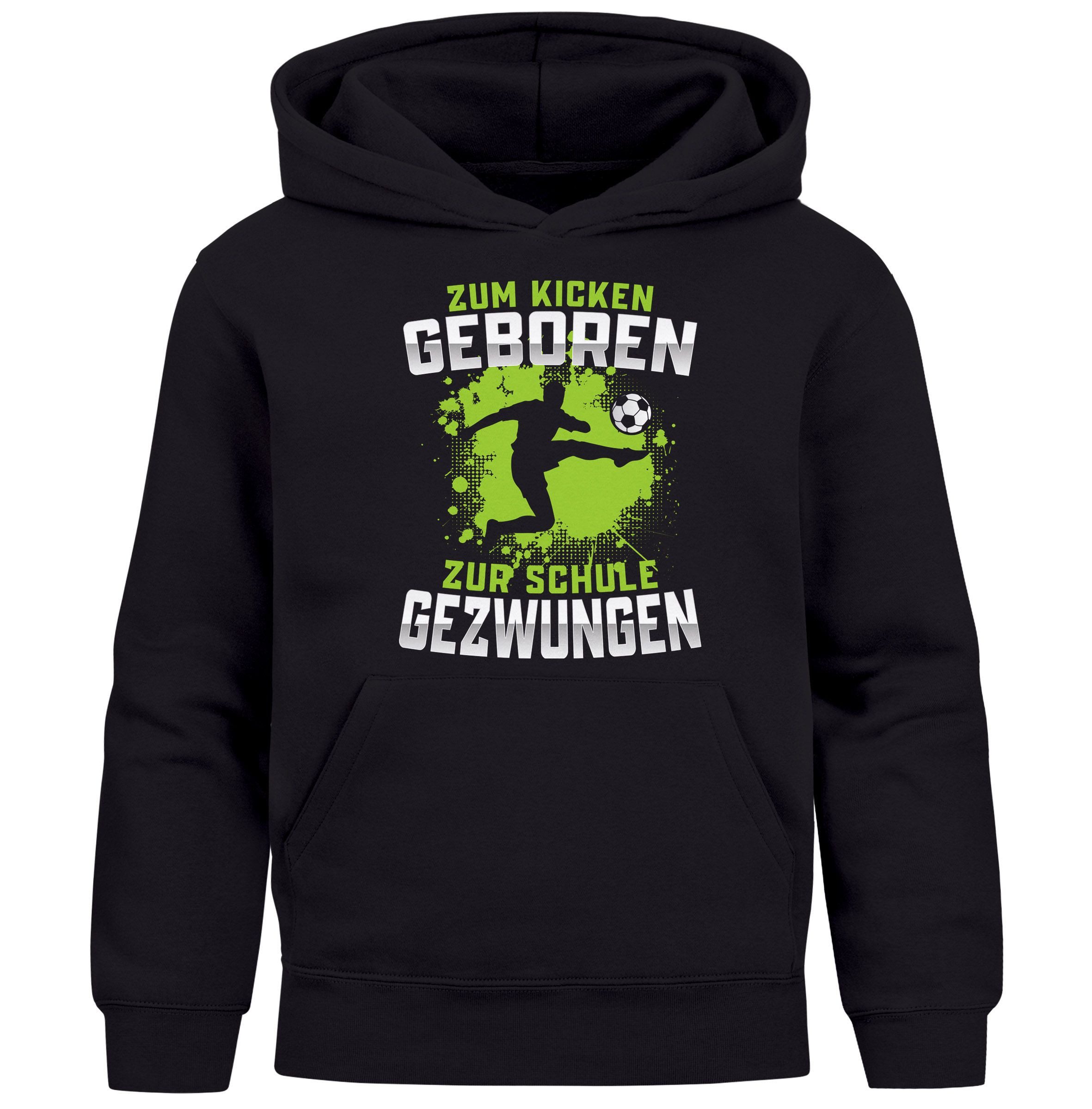 Hoodie Kinder Hoodie Kapuzenpullover Jungen Fußballmotiv Spruch lustig Zum