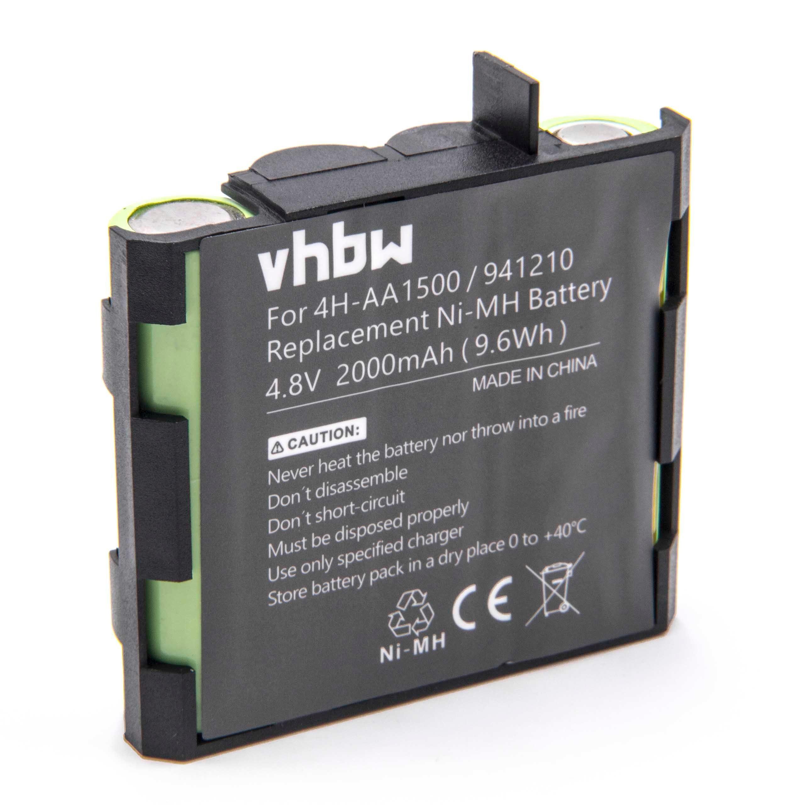 vhbw Ersatz für Compex 4H-AA1500 für Akku NiMH 2000 mAh (4,8 V)