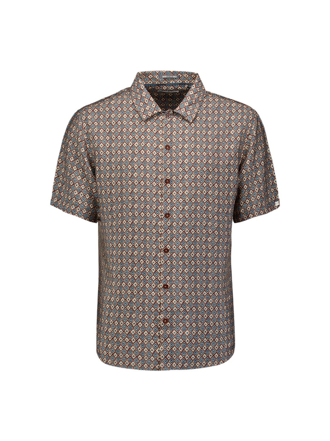 NO EXCESS Kurzarmhemd Shirt Short Sleeve Allover Printed