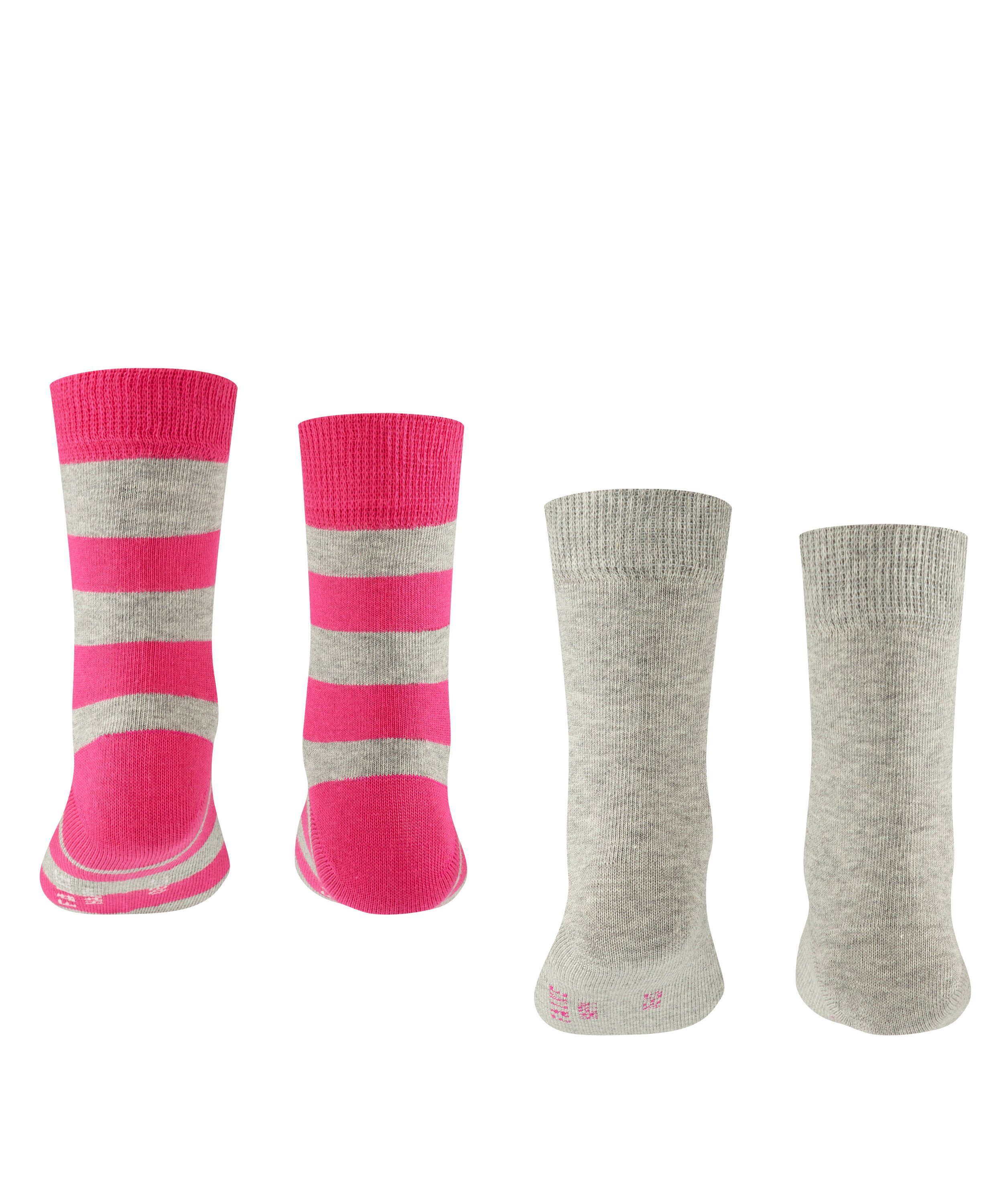 FALKE Socken Happy Stripe 2-Pack grey (3400) (2-Paar) light