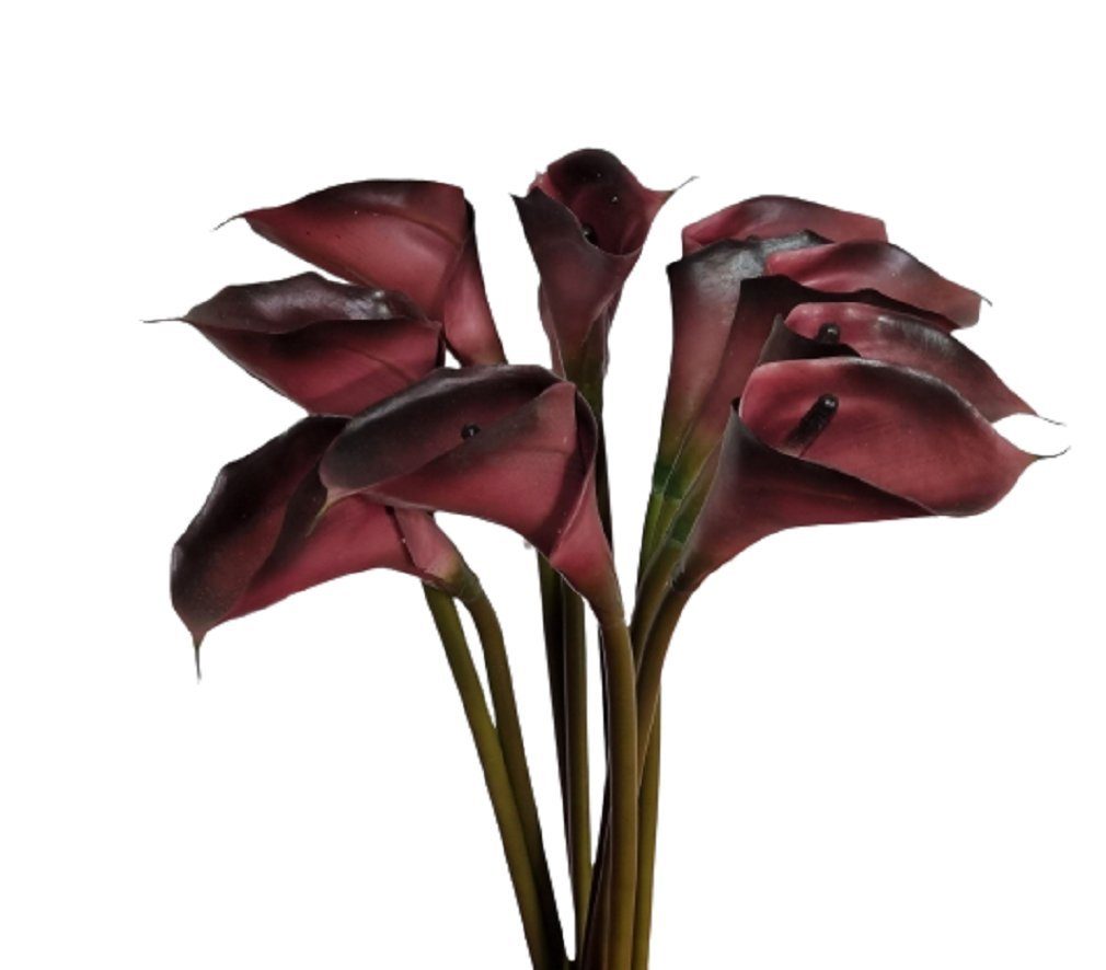 Kunstblume Lilie weinrot Kunststoff ca. 65 cm (10 Stück), Eurogigant