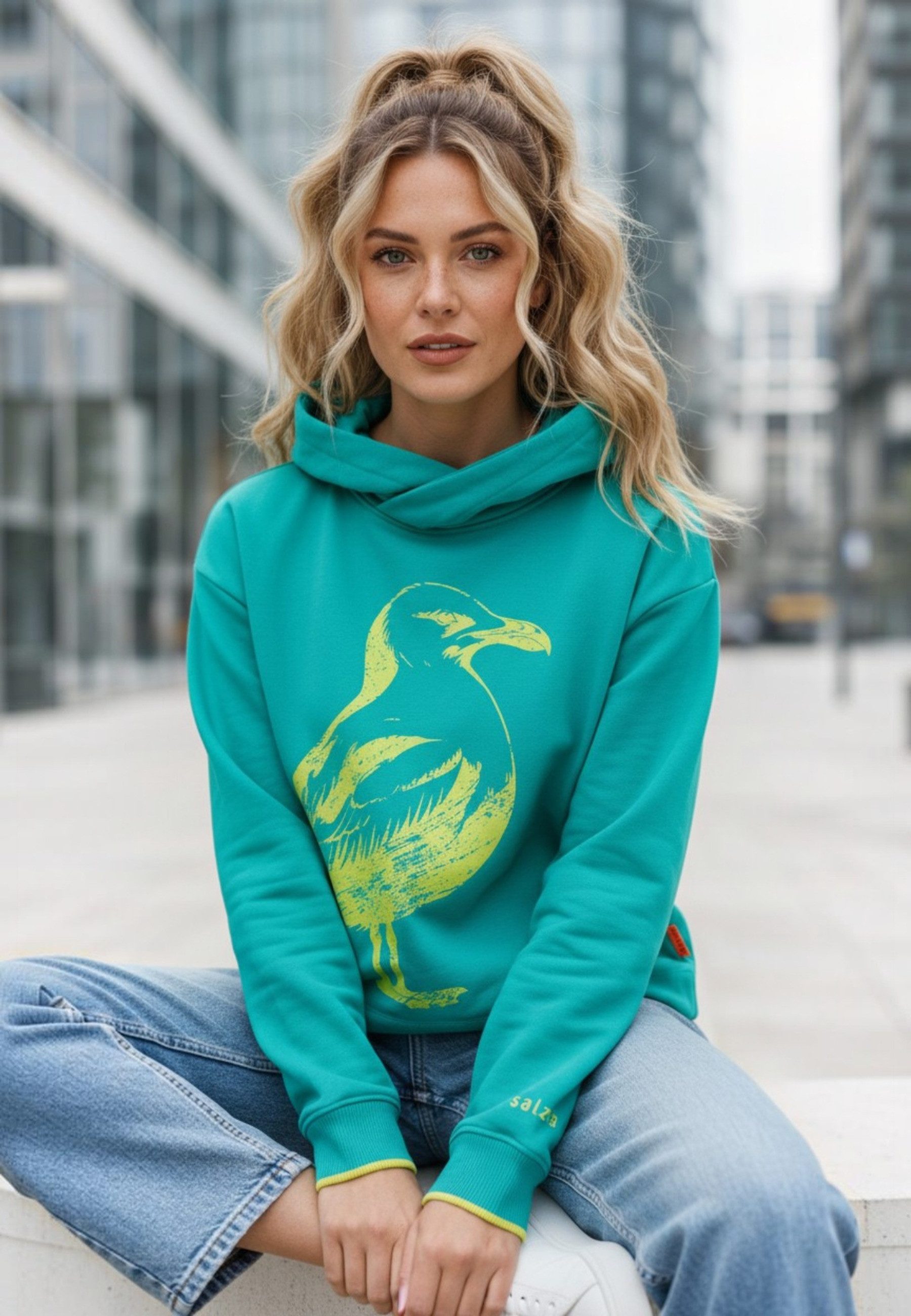 salzhaut Hoodie ADJÜS Damen normale Passform salzhaut Kapuzenpullover – bequemer Fit und nordisch klares Design