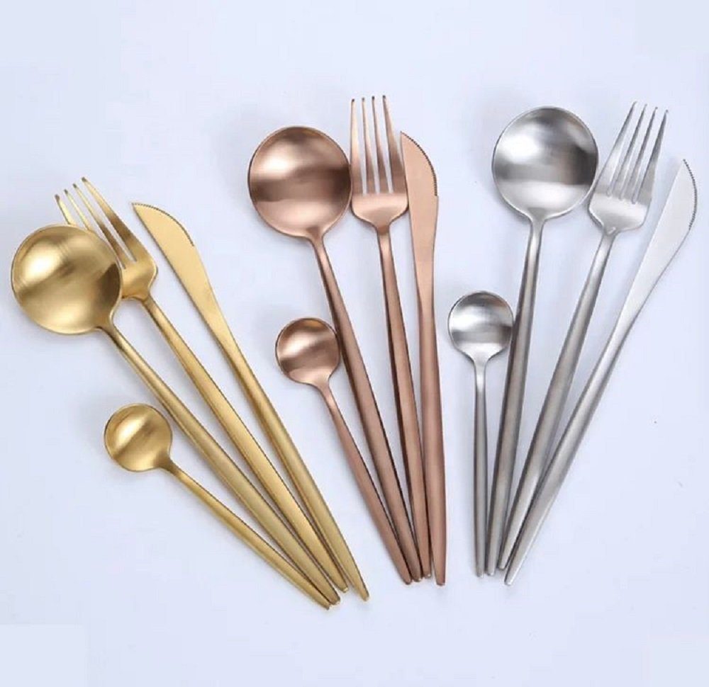 ZELLERFELD Besteck-Set Besteckset 24 teilig für 6 Personen Edelstahl 18/0, Gold