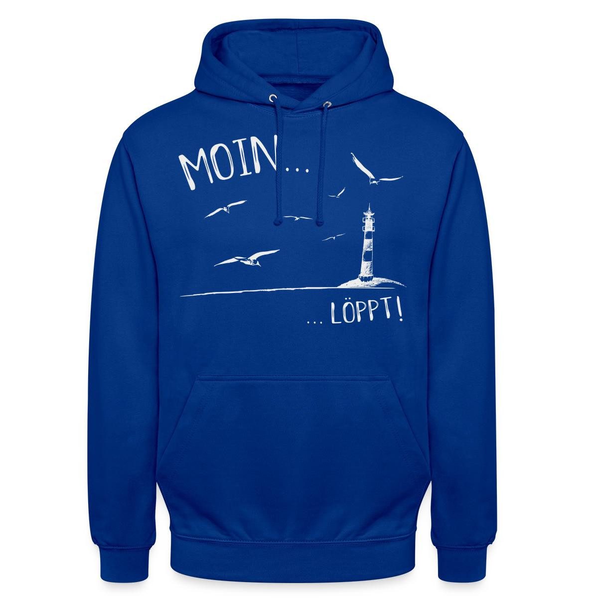Spreadshirt Hoodie Moin…Löppt Leuchtturm Küste Norddeutsch Unisex Hoodie (1-tlg) Unisex-Schnitt: Sitzt bei Männern körpernah, bei Frauen weit