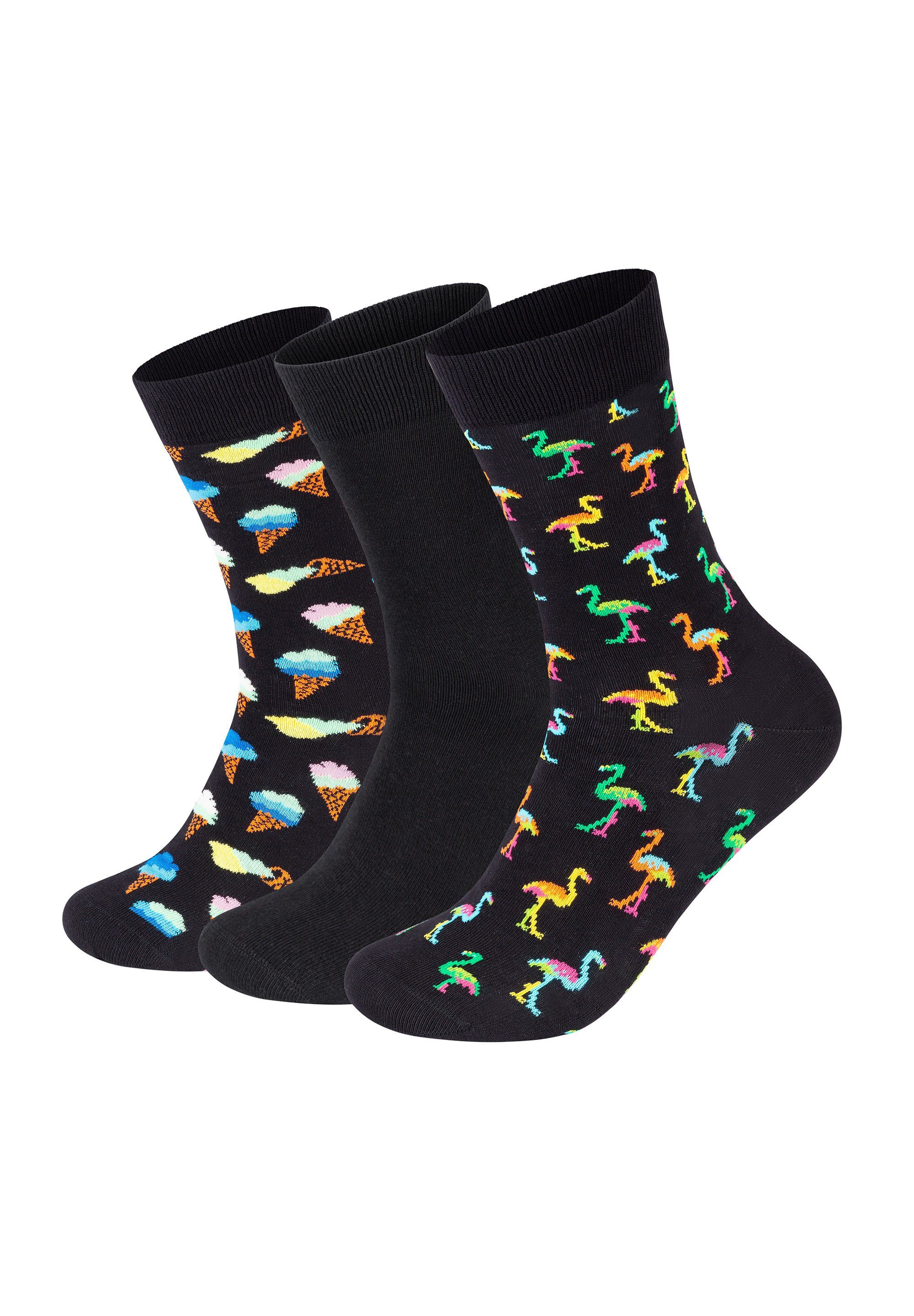 Happy Socks Basicsocken 3-Pack Ice Cream-Solid-Flamingo günstig online kaufen