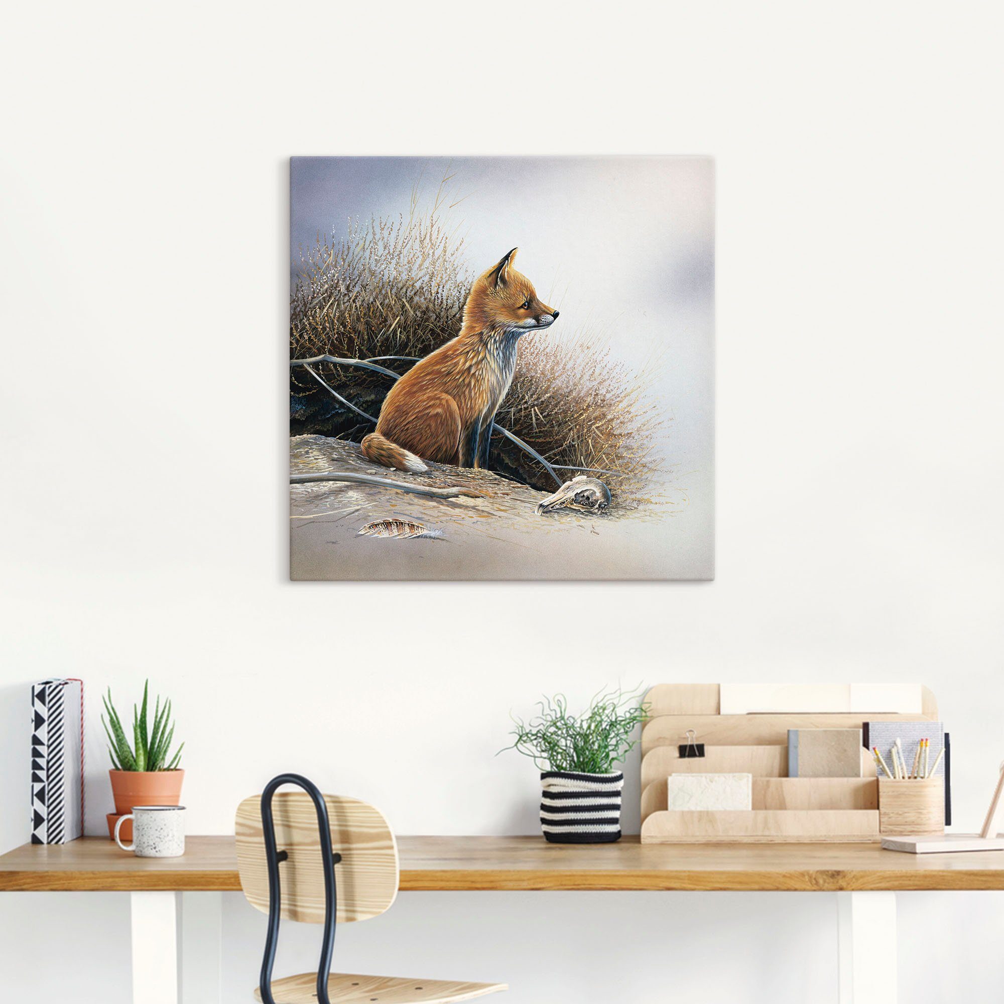 Artland Leinwandbild Kleiner Fuchs, Wildtiere (1 St), auf Holzrahmen gespan günstig online kaufen