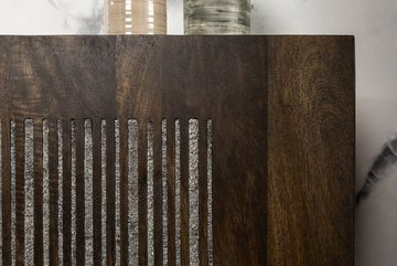 riess-ambiente Sideboard ONYX 180cm dunkelbraun / gold (Einzelartikel, 1 St), Massivholz · Achat · Edelstein · Metall · Kommode · Wohnzimmer