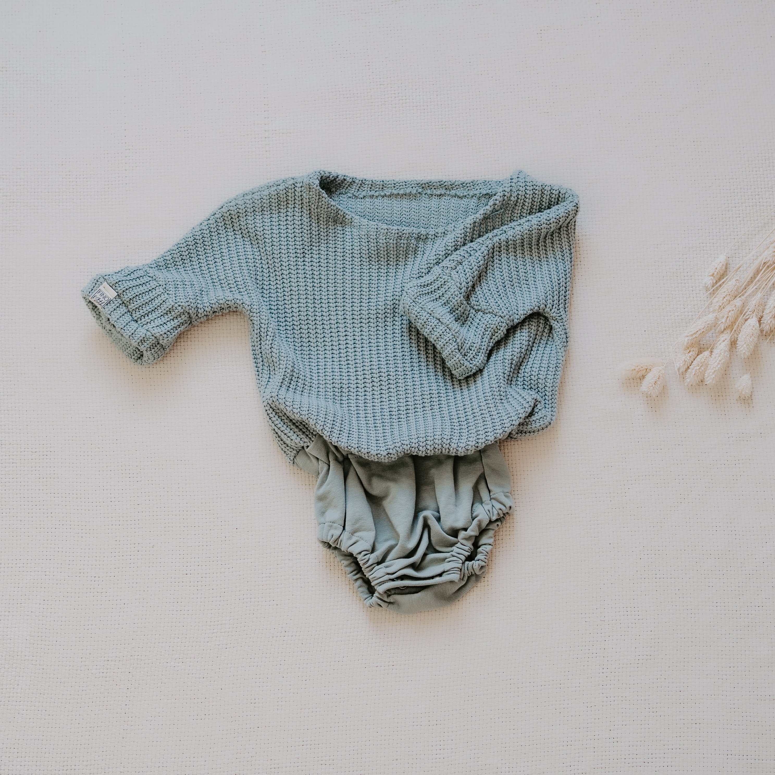 FINO & grün selbst - Baby&Kids DIY Stitch nähen Pulli - Nähset zum Kreativset Strick zugeschnitten