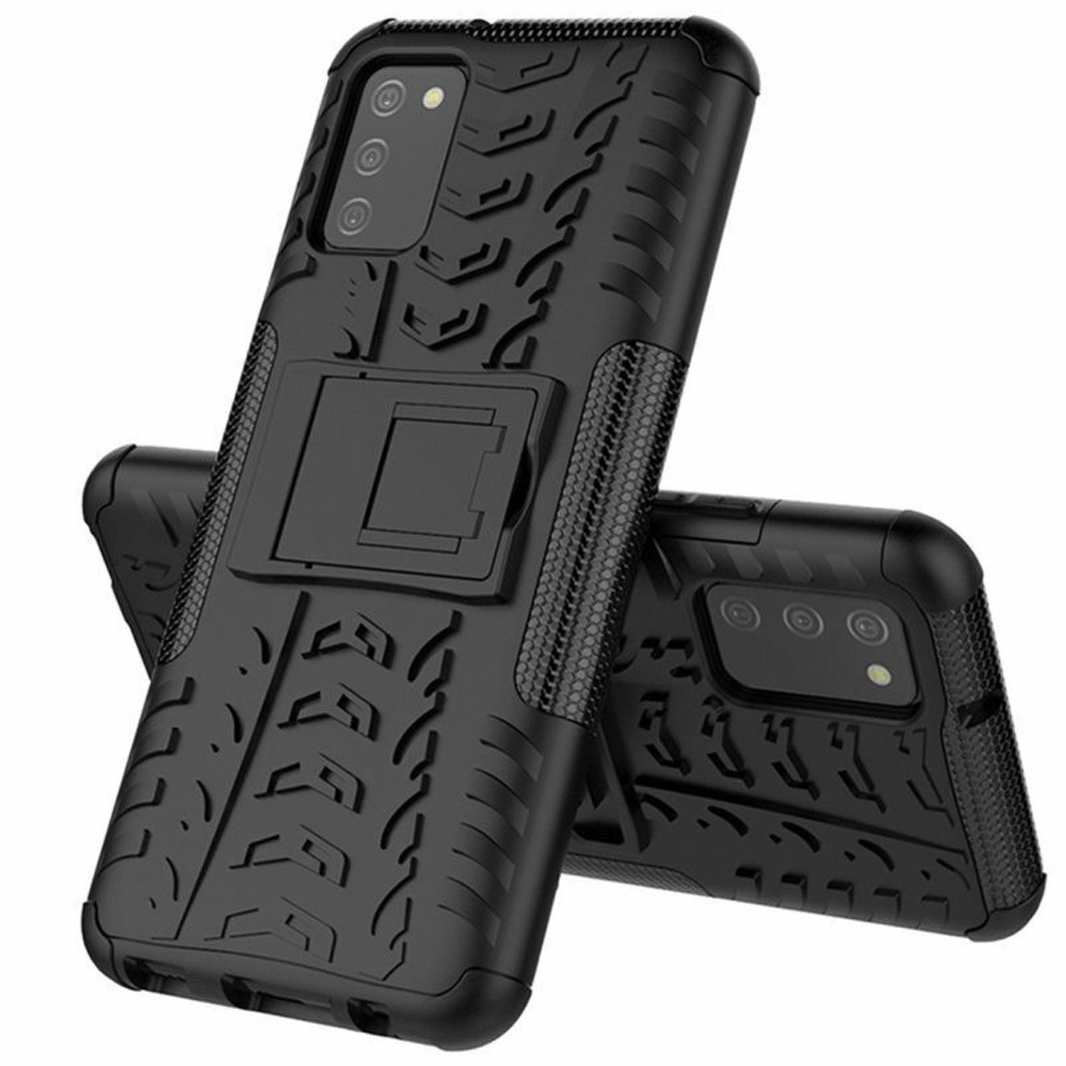 betterfon Handyhülle für Samsung Galaxy A02s Robuste Outdoor Schutzhülle Panzer Case, Stoßfeste Dual-Layer Hülle mit Kickstand kratzfest und formstabil