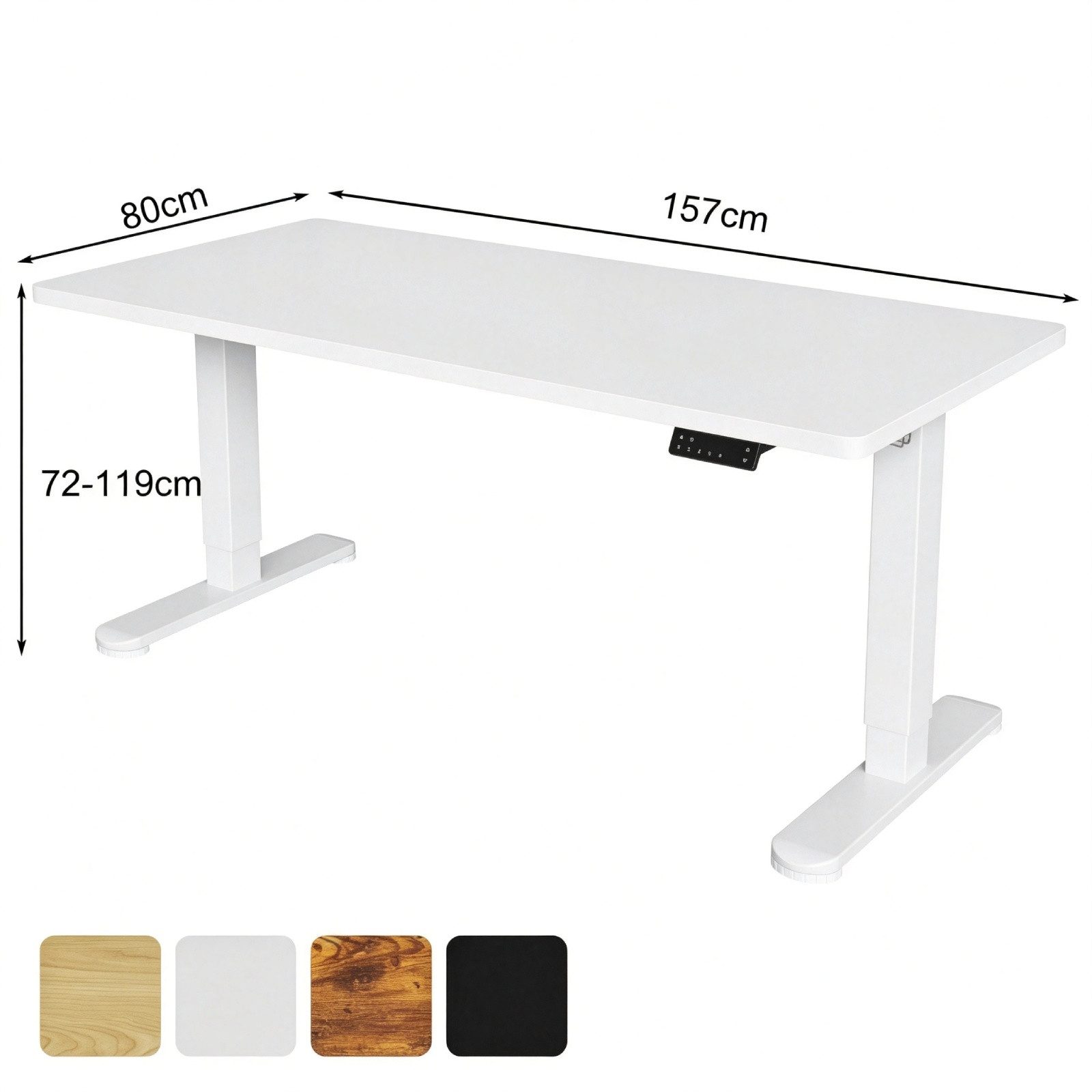 HOMALL Schreibtisch Höhenverstellbarer Elektrisch mit 25mm starker einteiliger Tischplatte (25 mm dicke, nahtlose, monolithische Tischplatten Keine gespleilten Platten Vielseitig und hochwertig Erinnerung bei langerem Stehen)