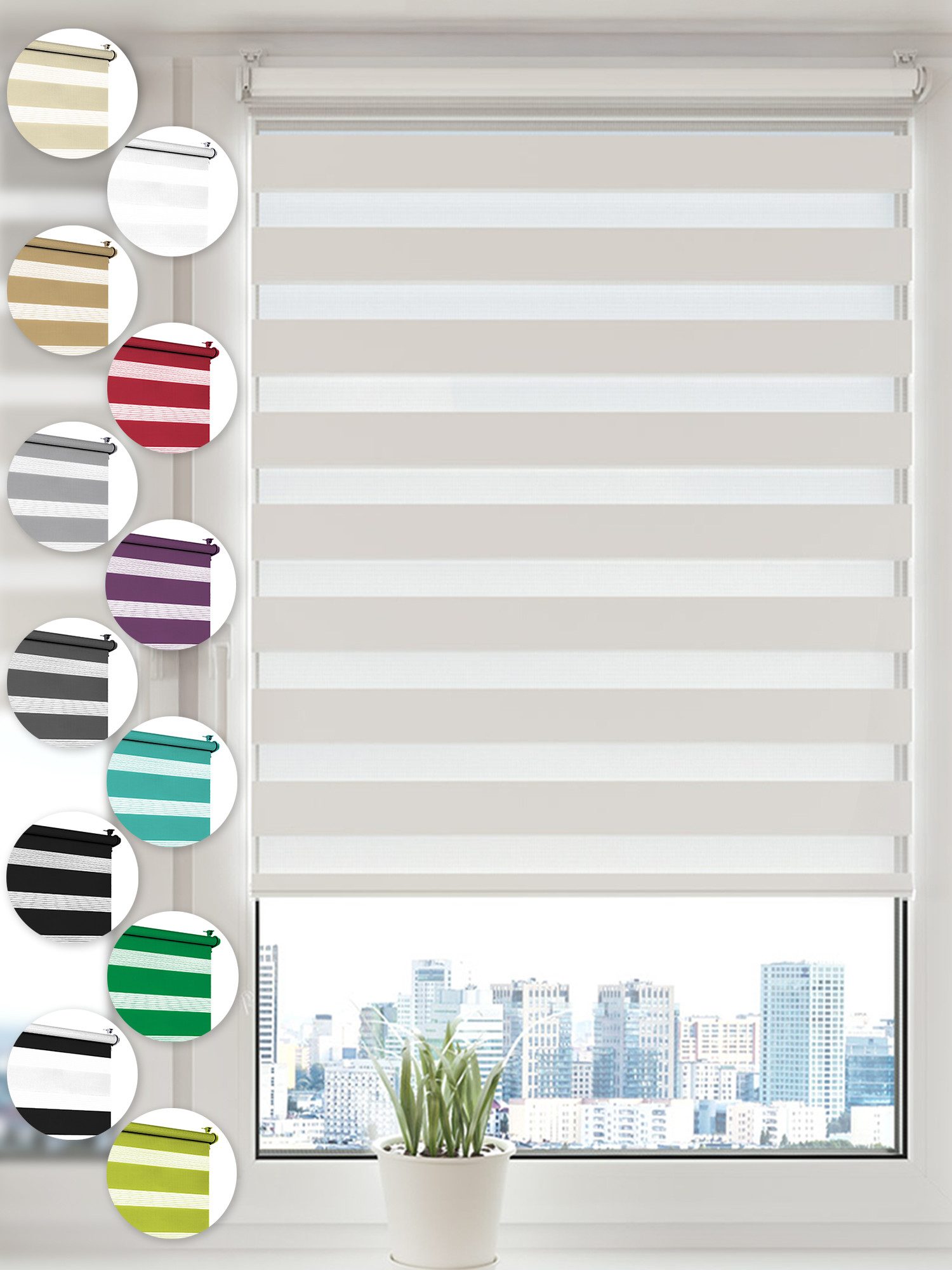 Doppelrollo Klemmfix ohne Bohren Rollos für Fenster und Tür Seitenzugrollo, günstig online kaufen