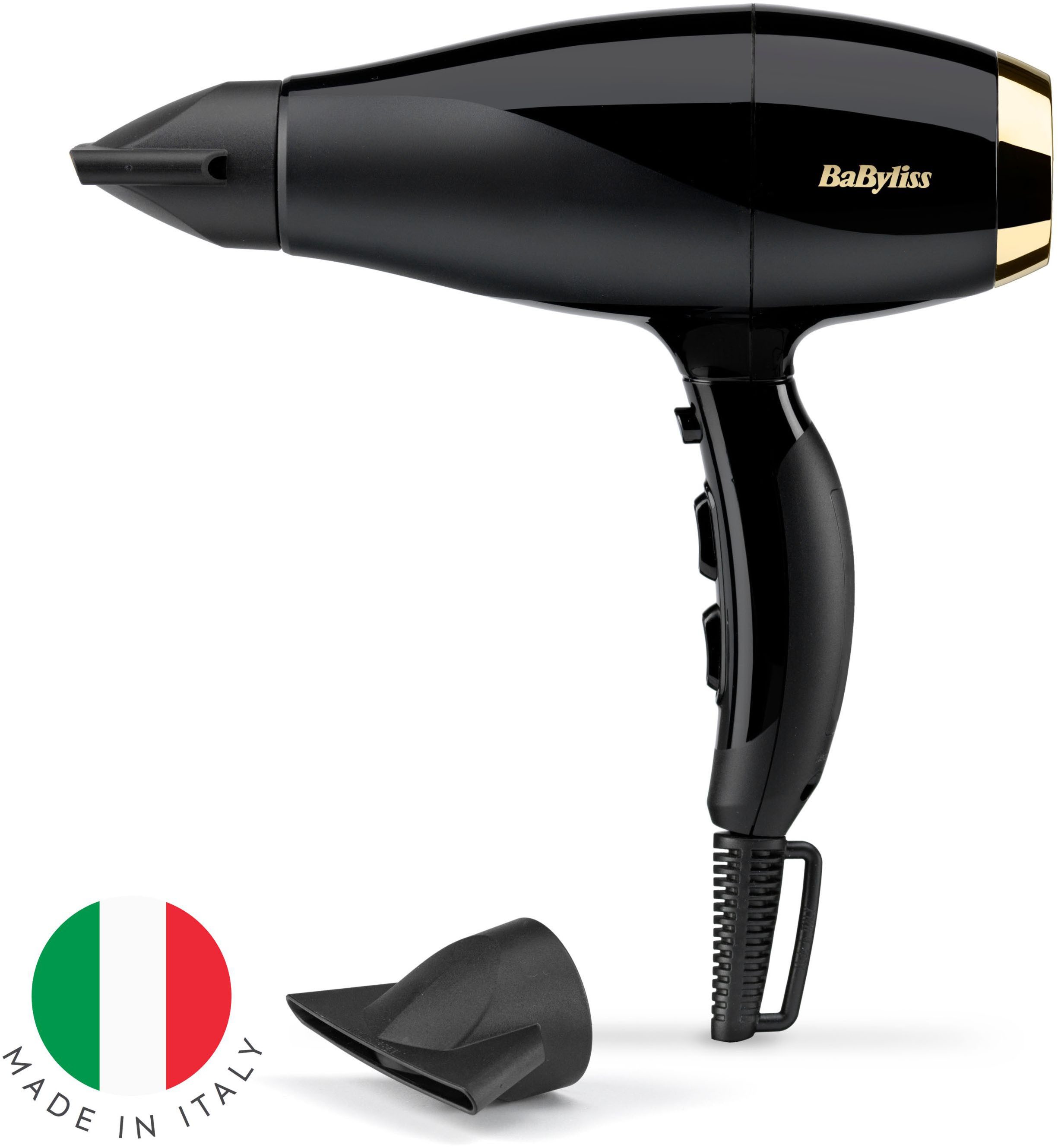 BaByliss Ionic-Haartrockner 6714E Super Pro 2300 Profi-Haartrockner, 6714E, 2300 W, 2300W, Ionen-Technologie, Föhn mit 2 Aufsätzen, Made in Italy