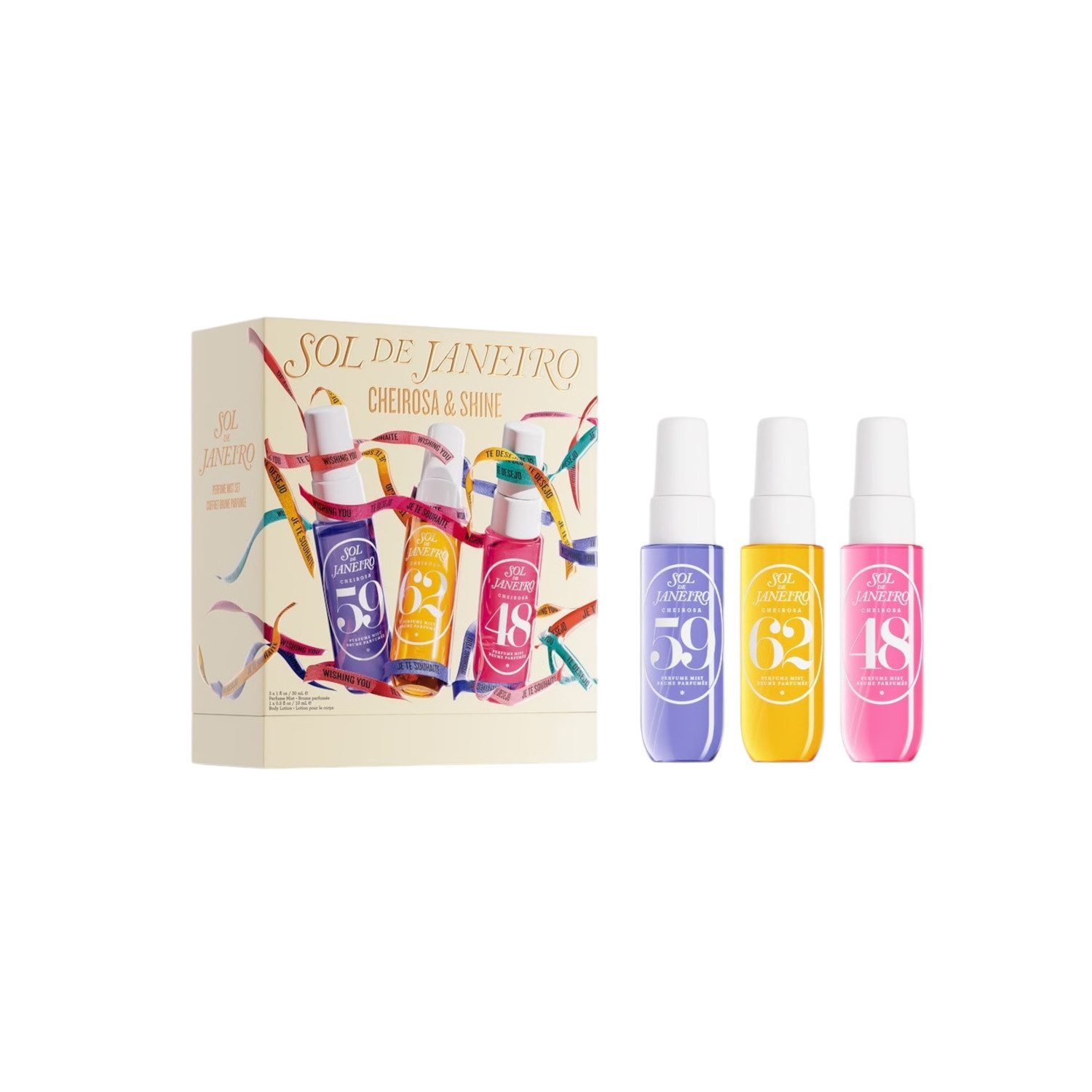 Sol de Janeiro Pflege-Geschenkset Sol de Janeiro Cheirosa & Shine Set – 3 Perfume Mists à 30 ml, 3-tlg., 3er Duftset 3 x 30 ml Körper & Haar Layering-Set