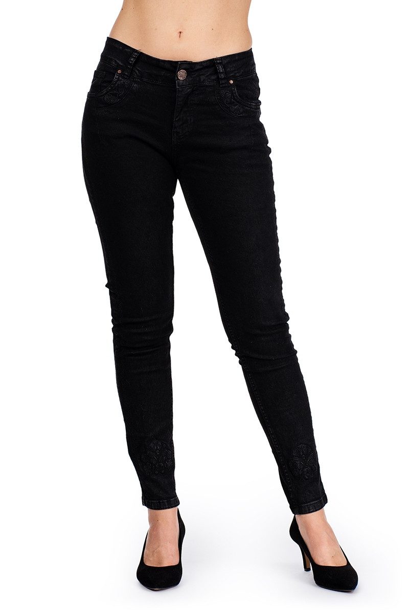 Hangowear Trachtenjeans Trachtenjeans Damen - HENDRINA LANG - schwarz